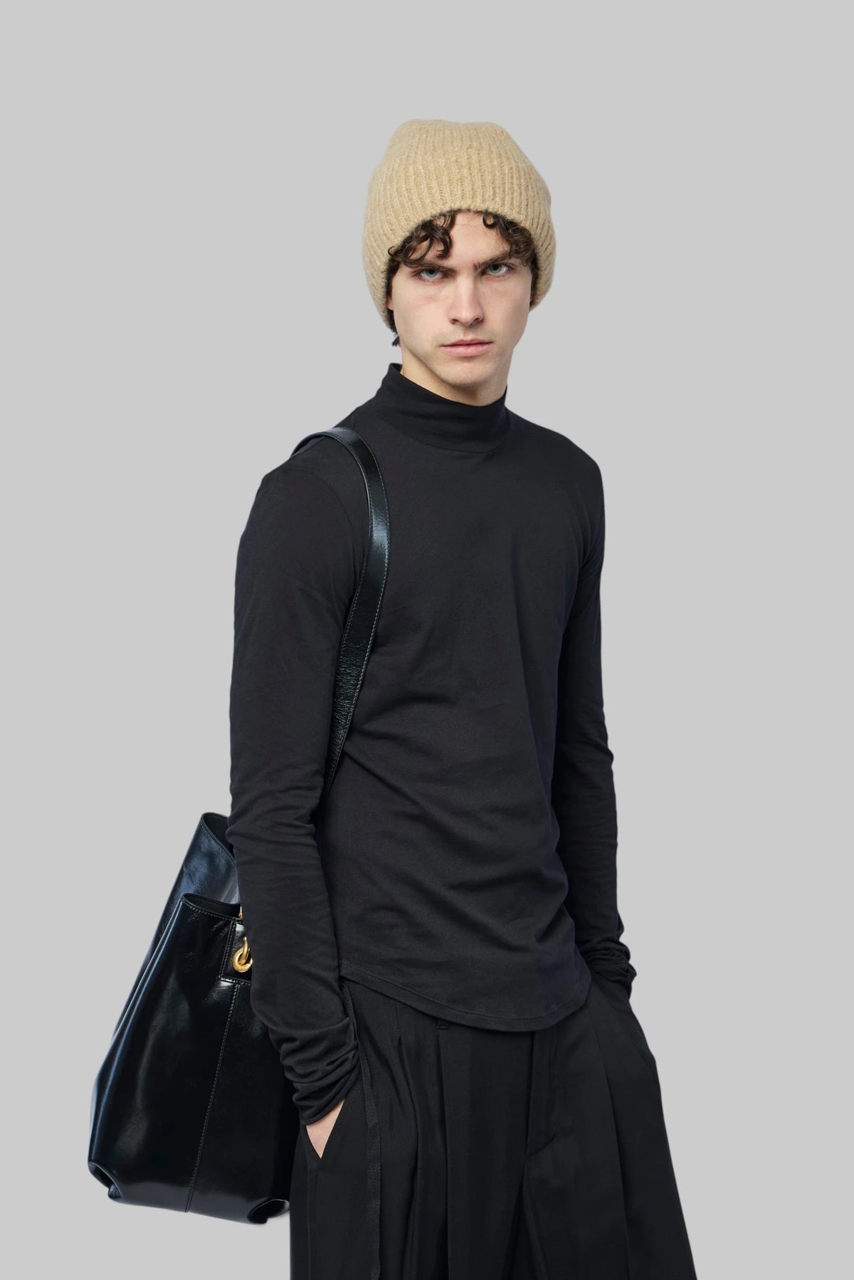 Ann Demeulemeester - Lenart Wrinkled Mock Collar Top - LABELS