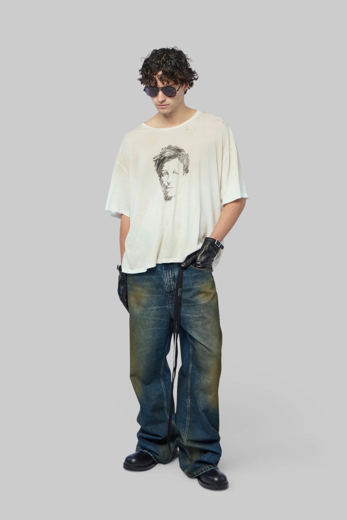 Ann Demeulemeester - Lu Relax Fit Boxy T-shirt With Portrait Print - LABELS