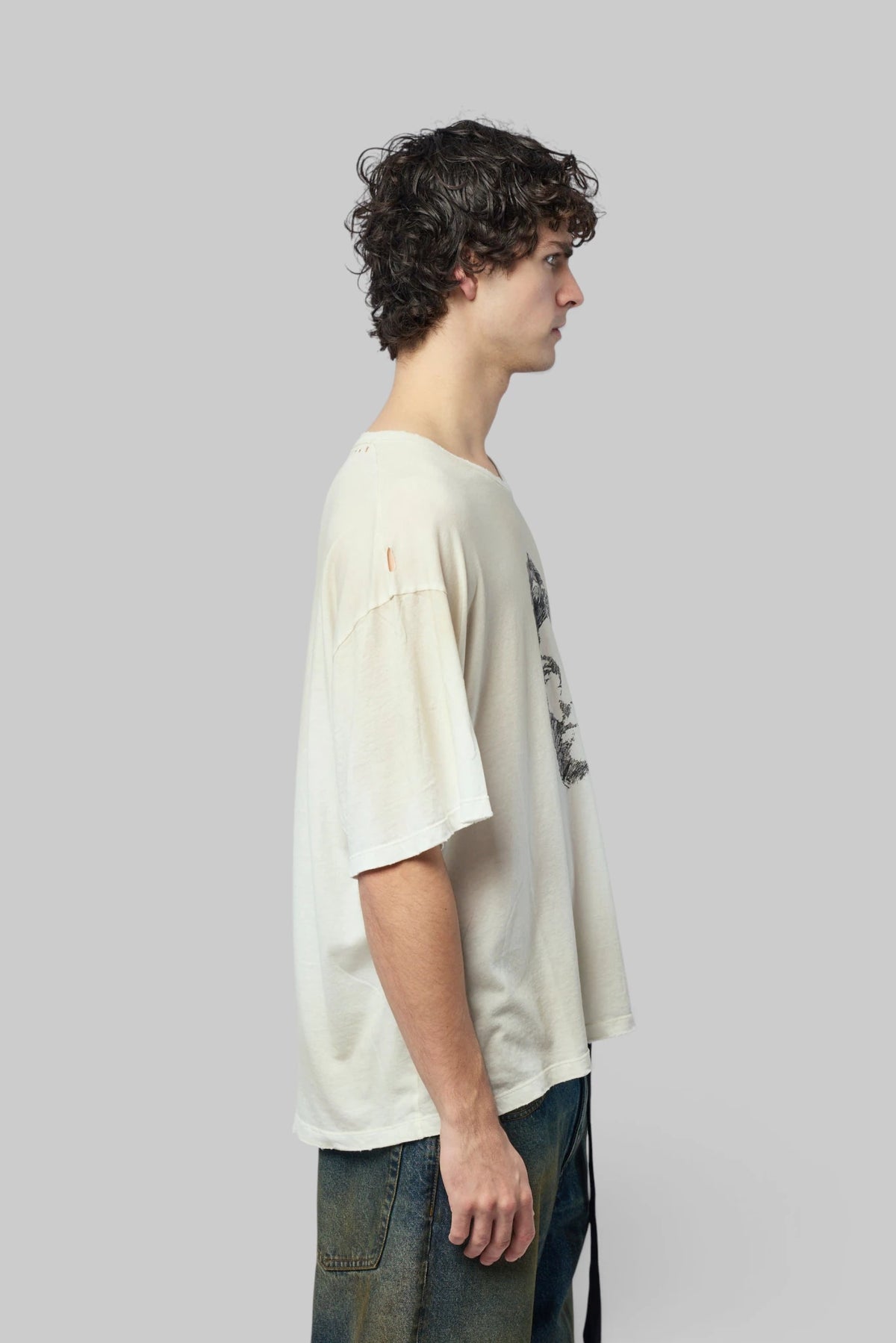 Ann Demeulemeester - Lu Relax Fit Boxy T-shirt With Portrait Print - LABELS