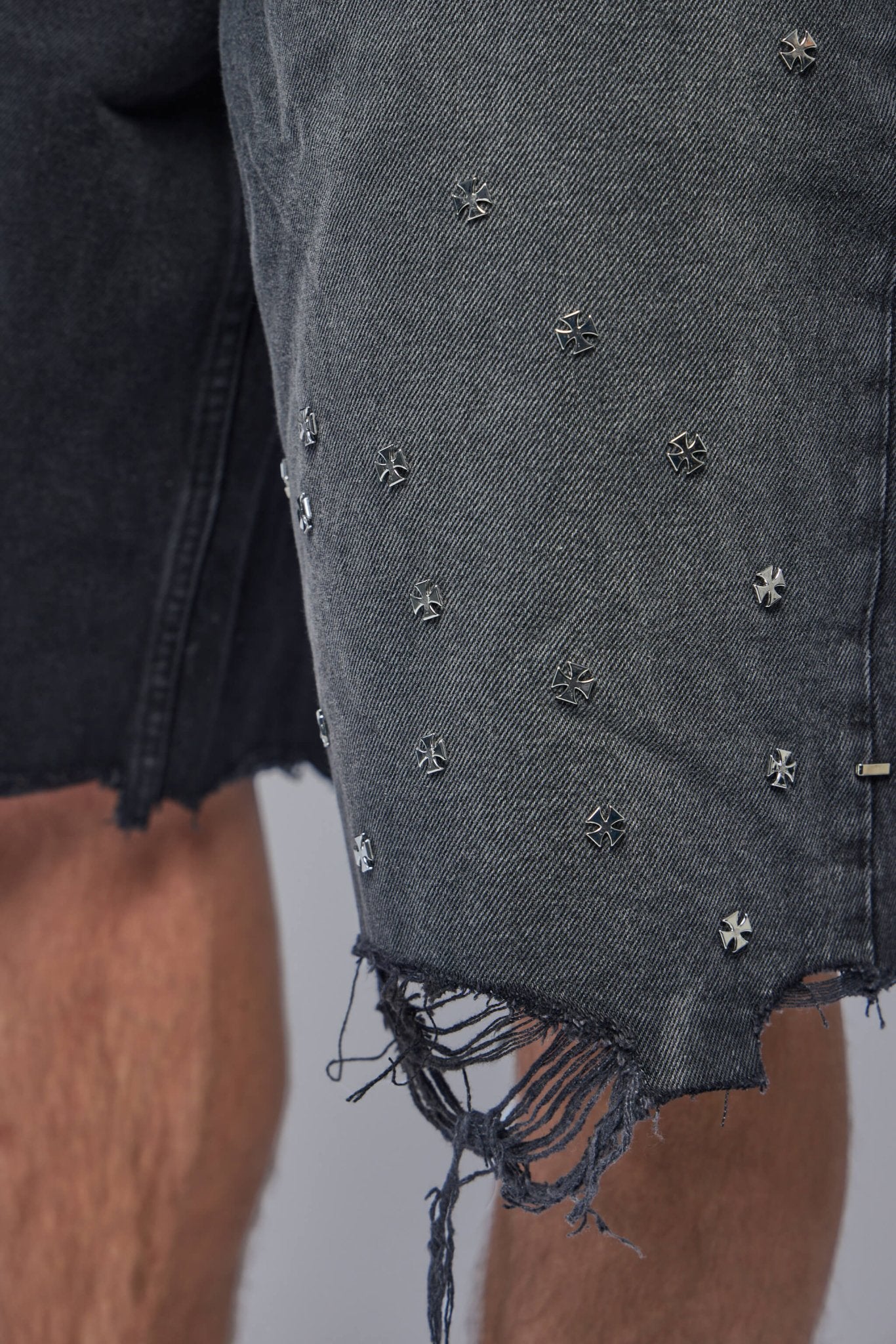 Askyurself - Cross Pin Baggy Jeans Shorts - LABELS