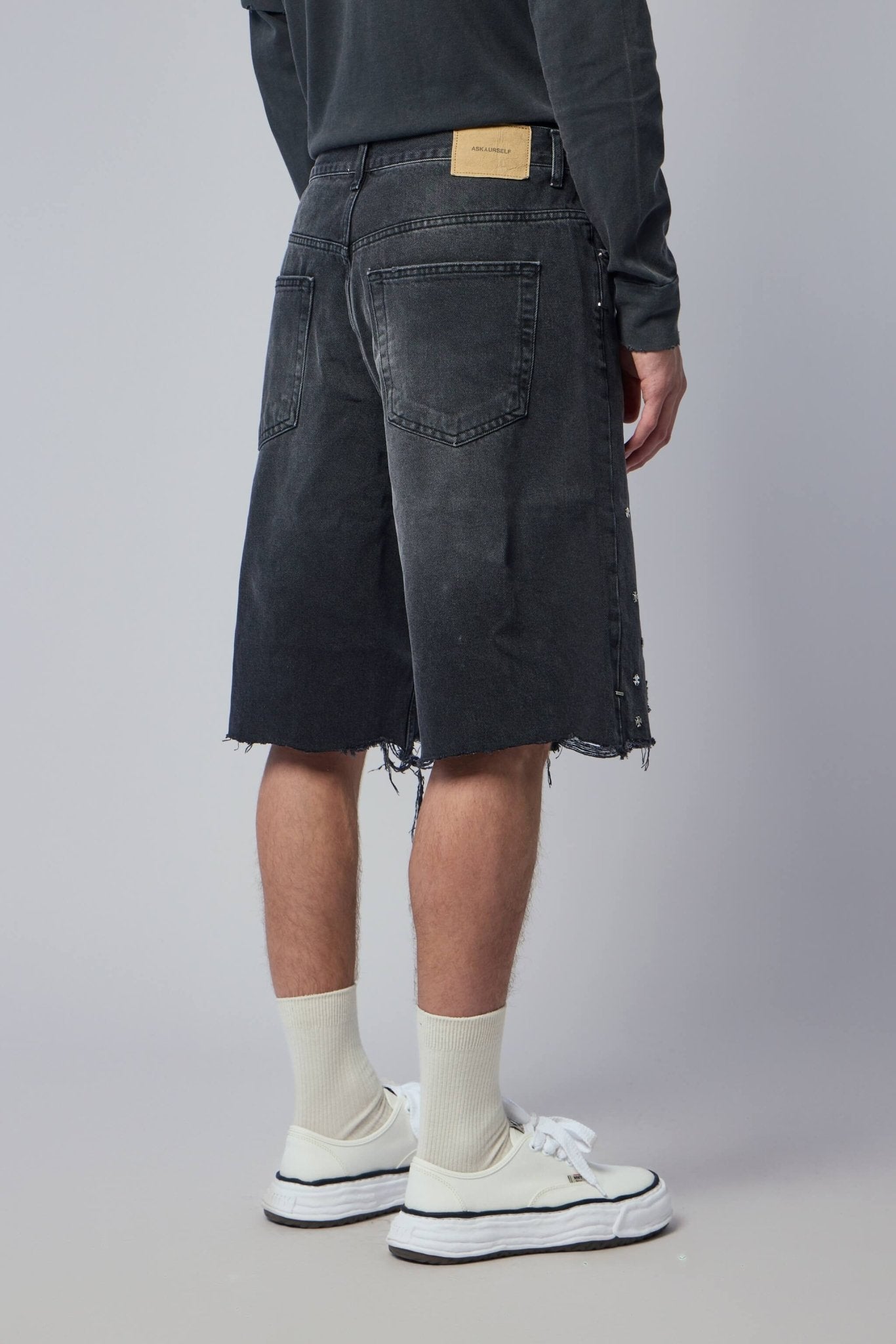 Askyurself - Cross Pin Baggy Jeans Shorts - LABELS