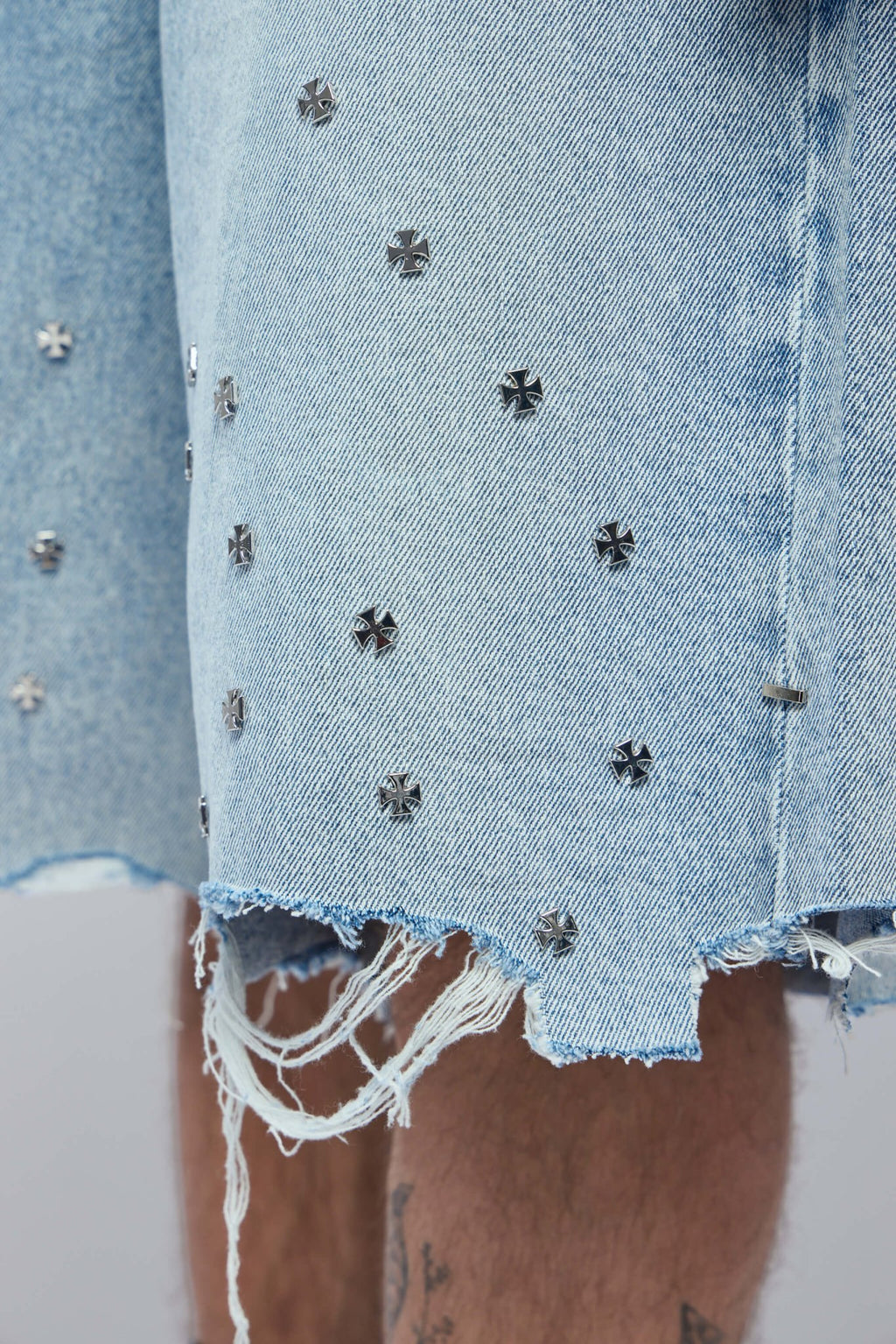 Askyurself - Cross Pin Baggy Jeans Shorts - LABELS