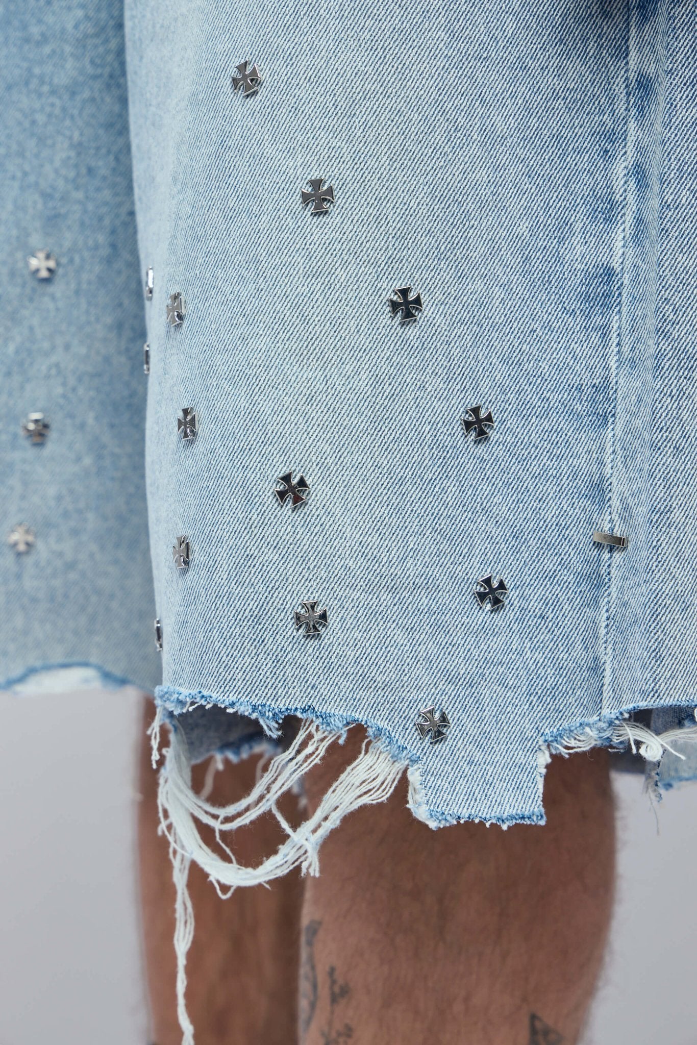 Askyurself - Cross Pin Baggy Jeans Shorts - LABELS