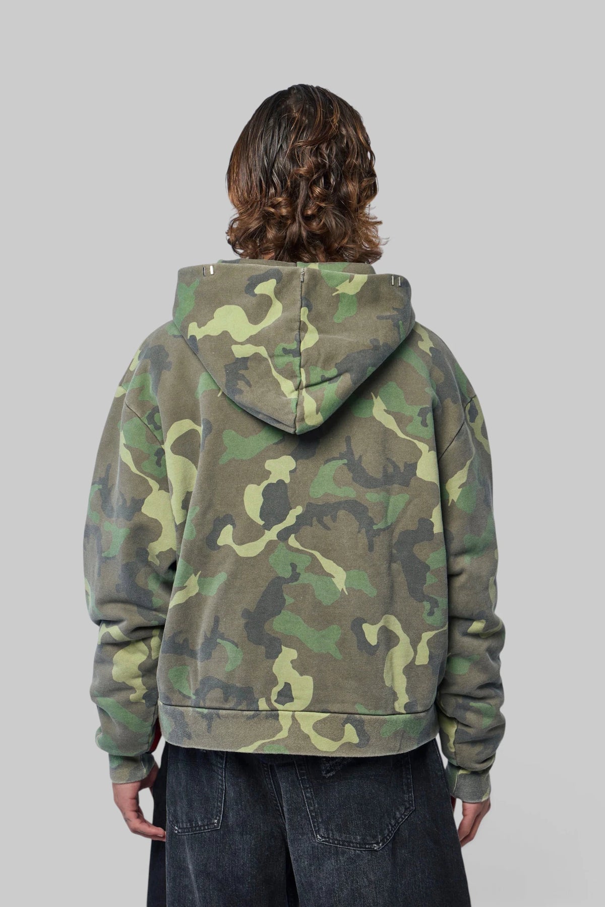 Askyurself - Goth Camo Cropped Vintage Zip Hoodie - LABELS