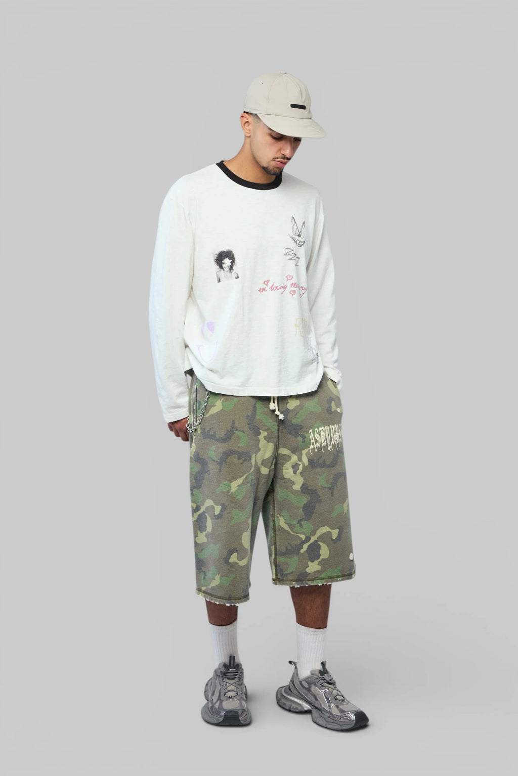 Askyurself - Goth Capri Camo Shorts - LABELS