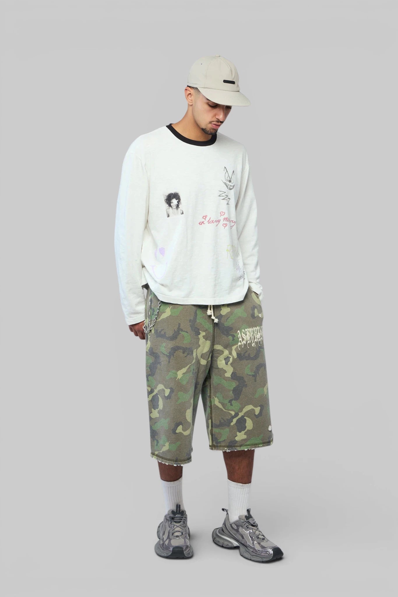 Askyurself - Goth Capri Camo Shorts - LABELS