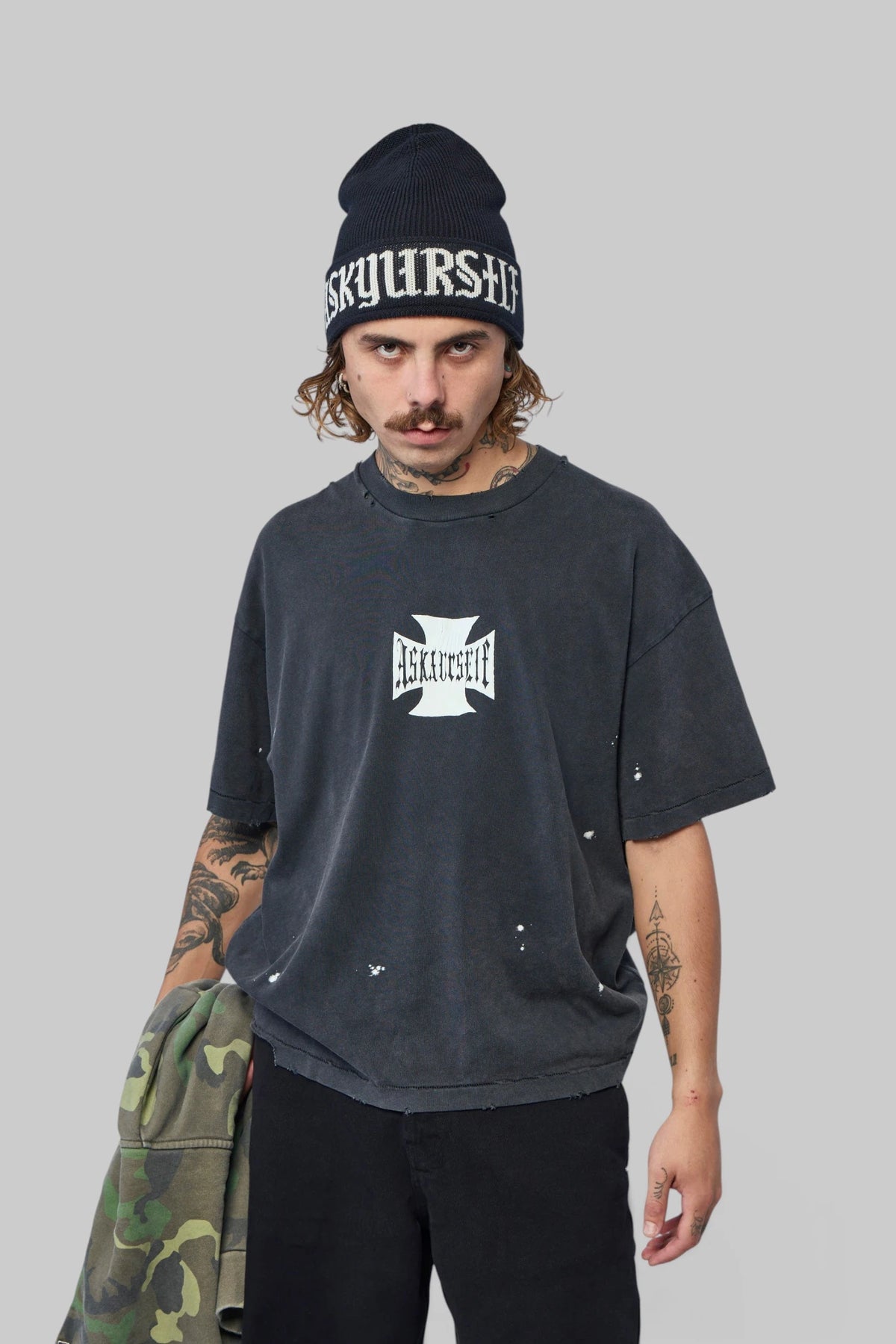 Askyurself - Vintage Bleached Cross T - LABELS