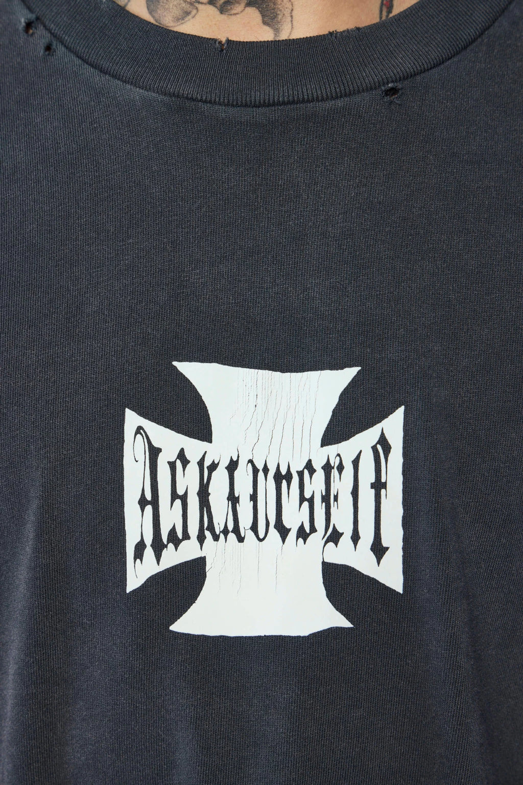 Askyurself - Vintage Bleached Cross T - LABELS