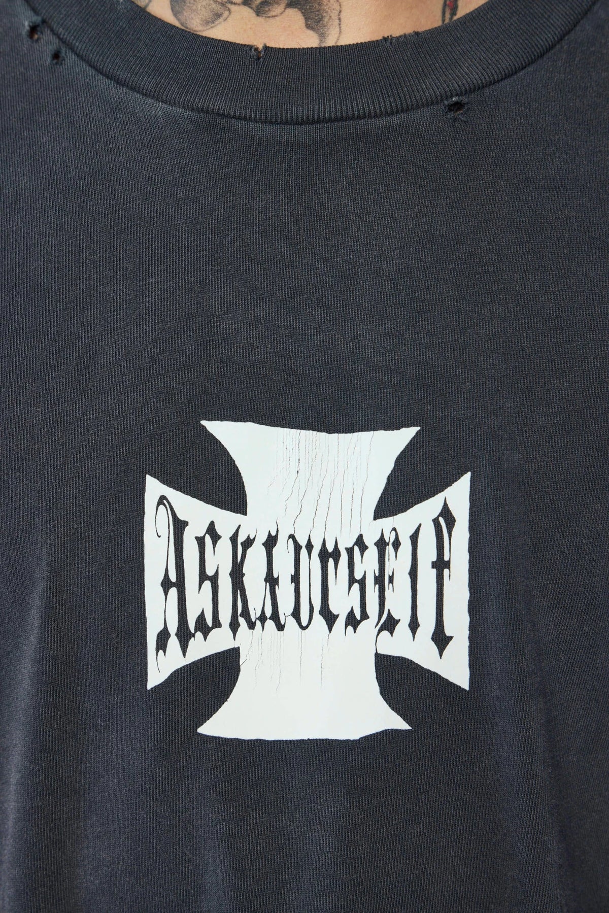 Askyurself - Vintage Bleached Cross T - LABELS