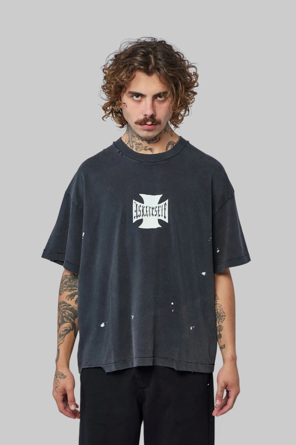 Askyurself - Vintage Bleached Cross T - LABELS