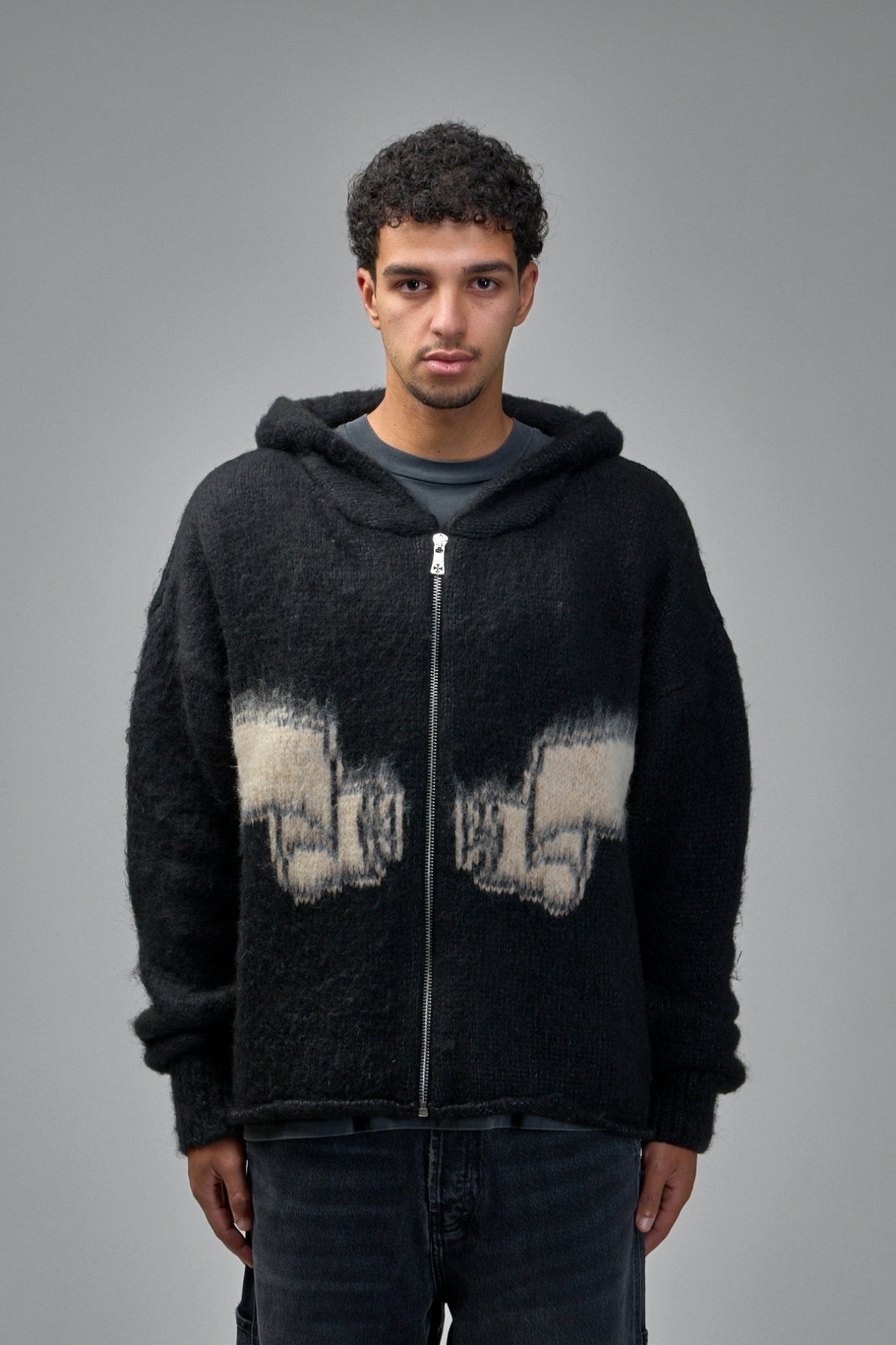 Askyurself - Wrapped Banned Zip Knit Hoodie - LABELS