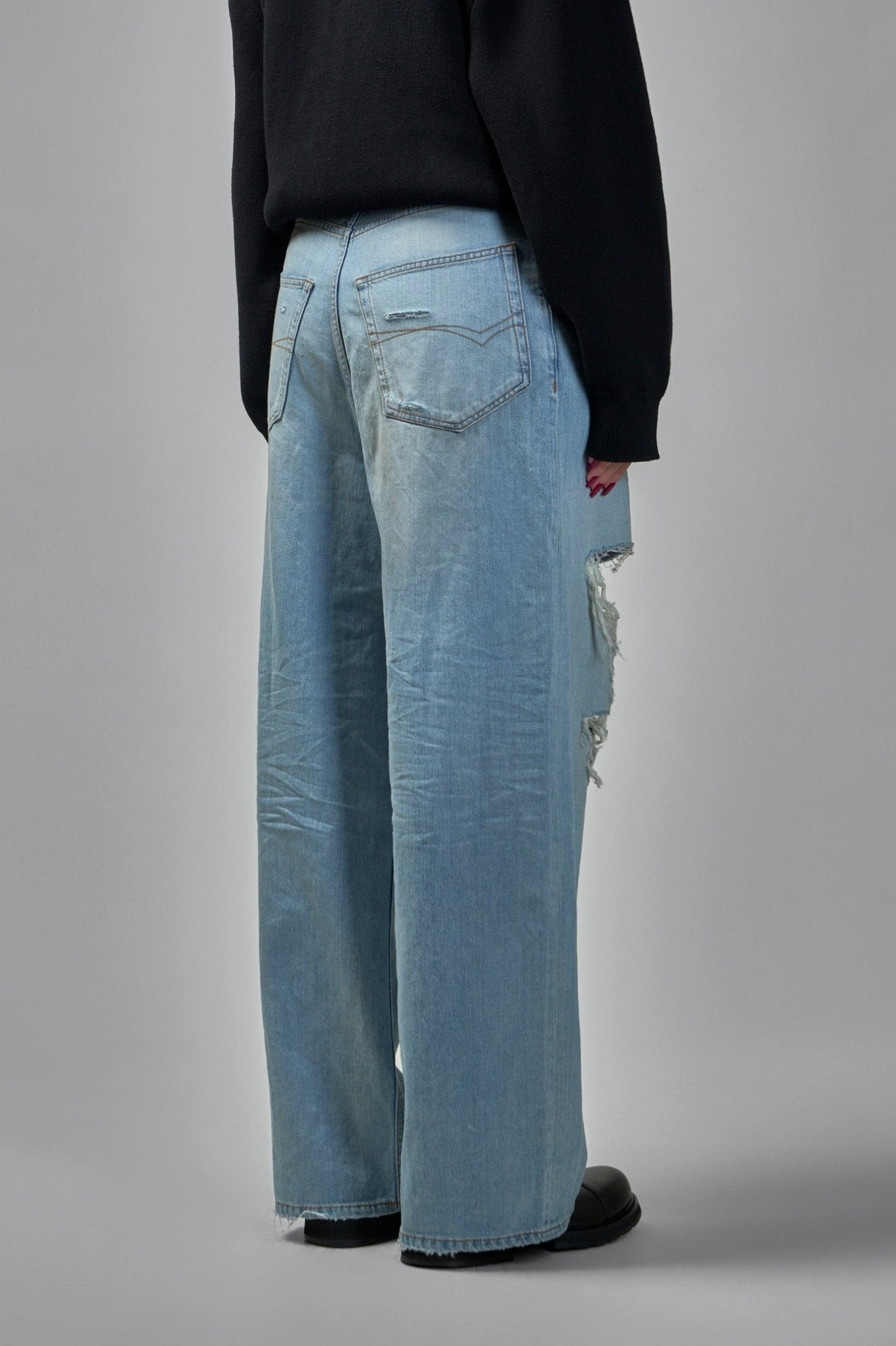 Balenciaga Wide-Leg Jeans - Distressed Denim – LABELS