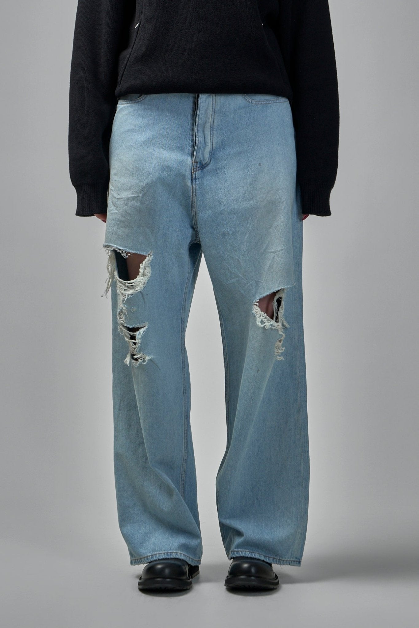 Balenciaga Wide-Leg Jeans - Distressed Denim – LABELS