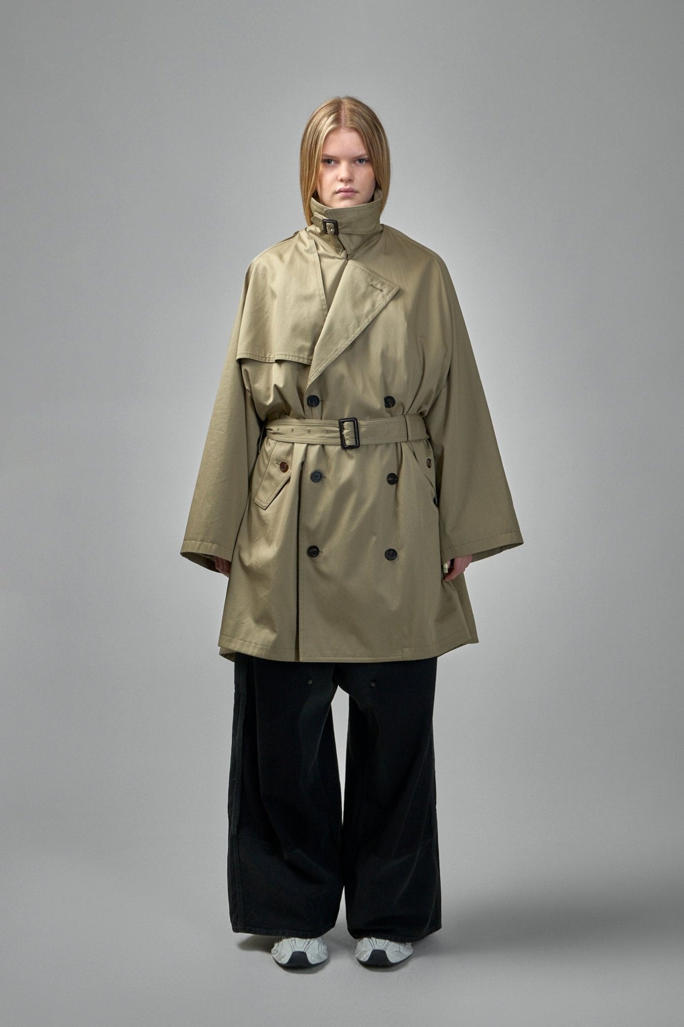 Balenciaga - Draped Neck Midi Trench - LABELS