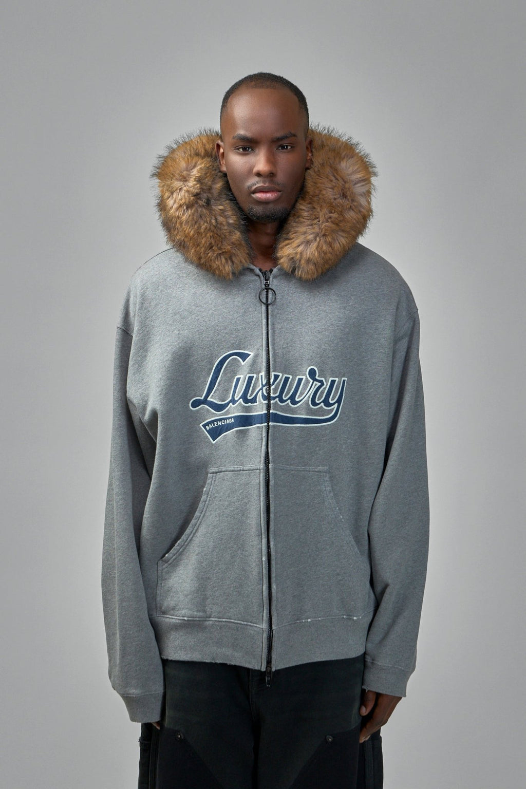 Balenciaga - Faux - Fur Zip - Up Hoodie - LABELS