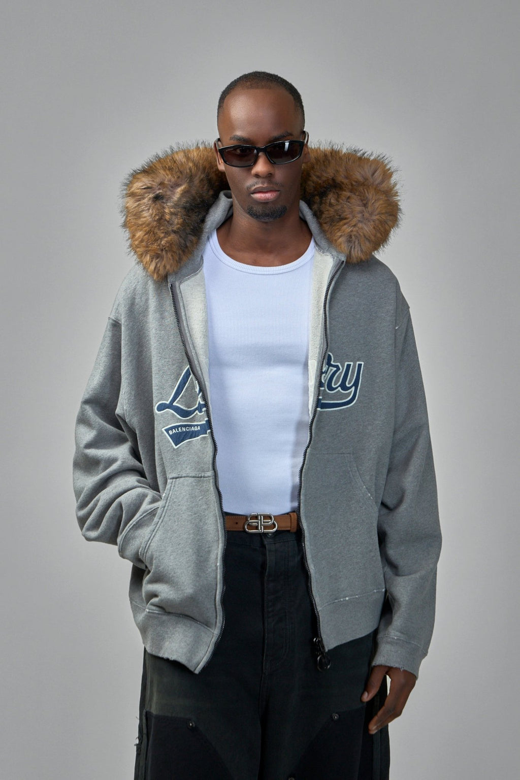 Balenciaga - Faux - Fur Zip - Up Hoodie - LABELS