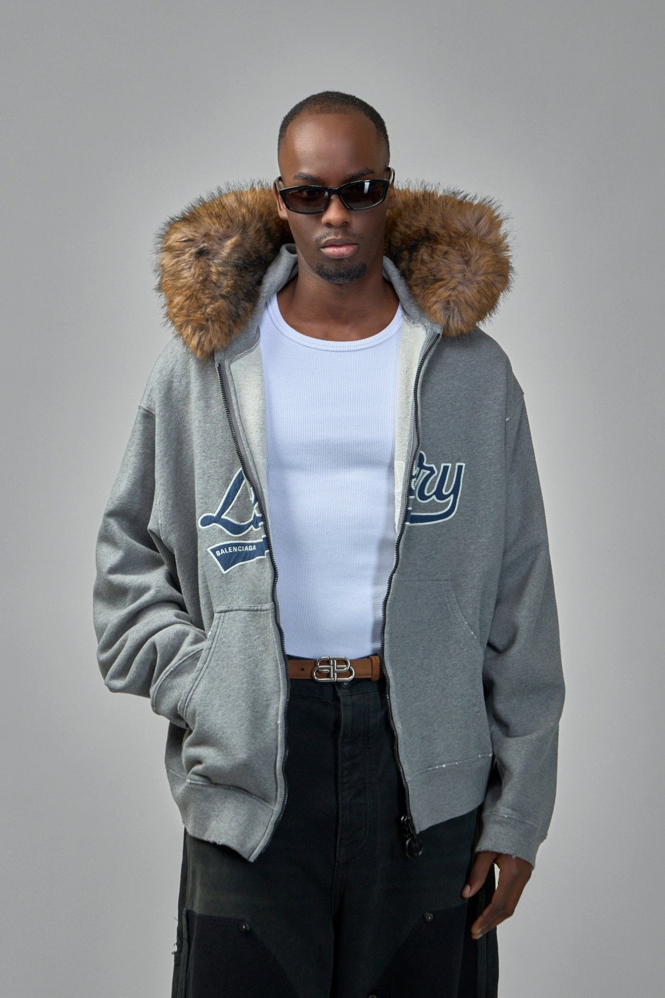 Balenciaga - Faux - Fur Zip - Up Hoodie - LABELS