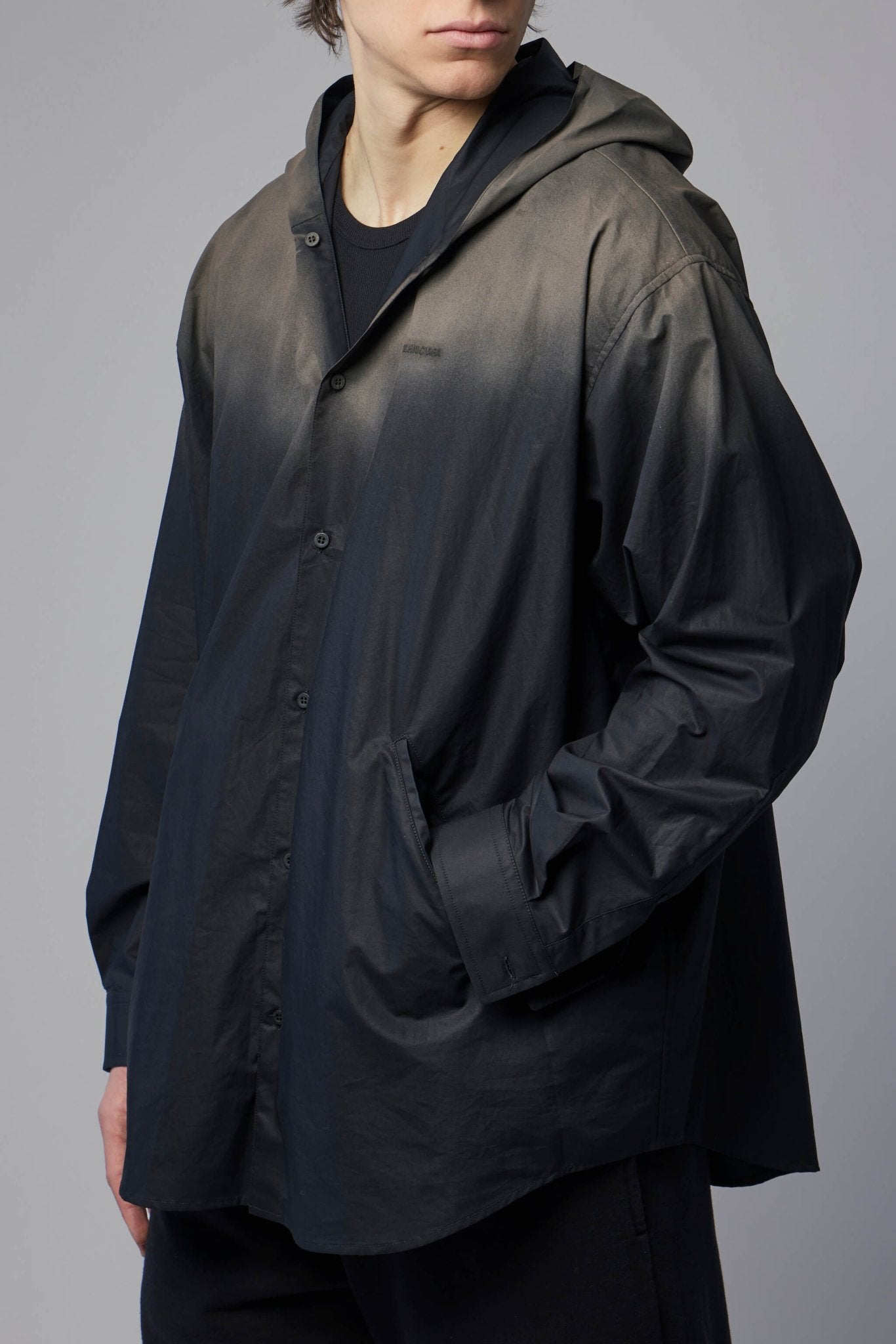 トップス BALENCIAGA OVERSIZED HOODED SHIRT Balenciaga Shirts - Hooded Oversized Cotton Shirt – LABELS