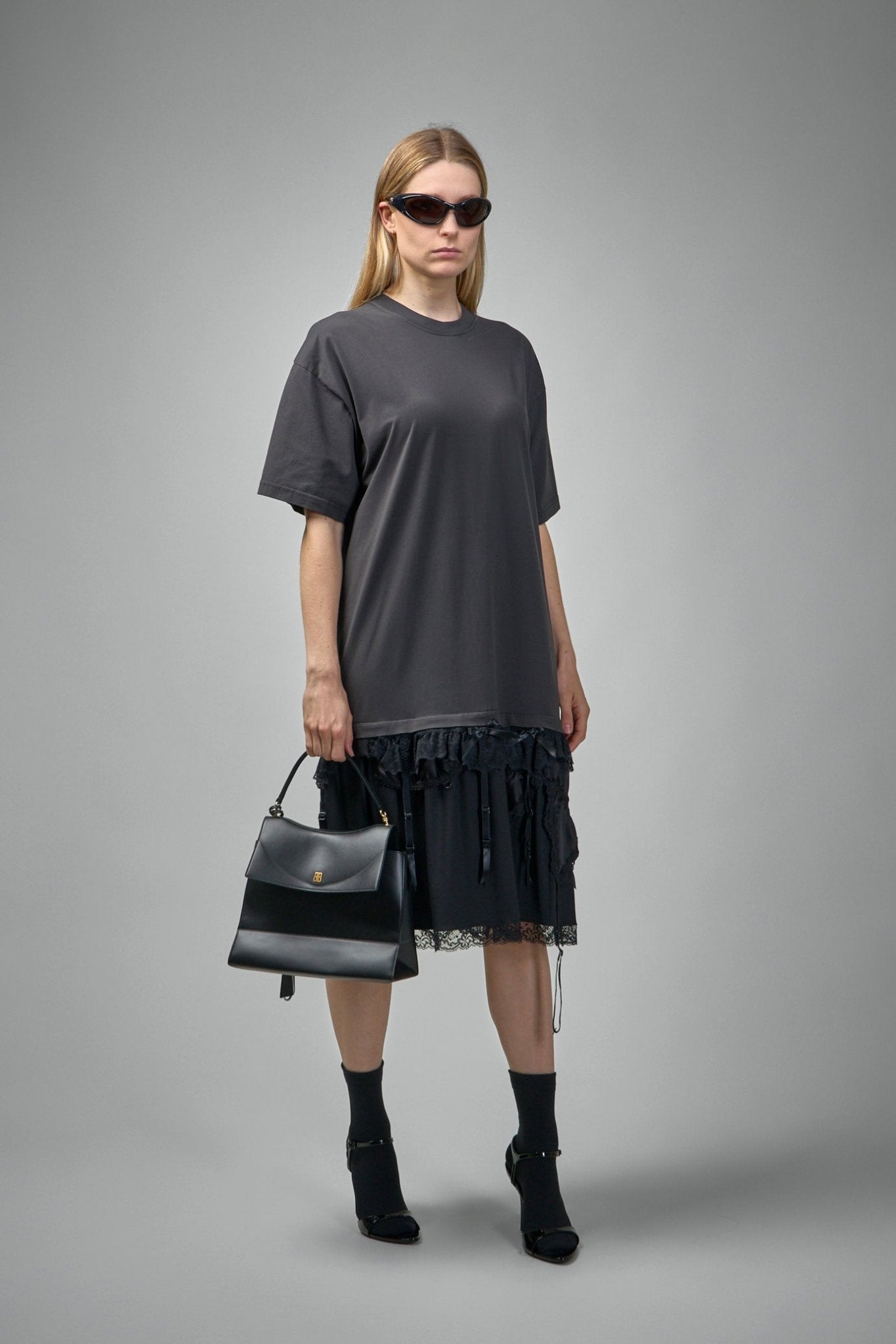 knee length dresses for ladies Balenciaga Maxi Leather Trench Coat – Antidote Fashion and Lifestyle main image 1