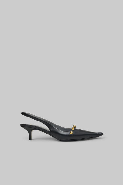 Midnight City Leather Pumps with Studs