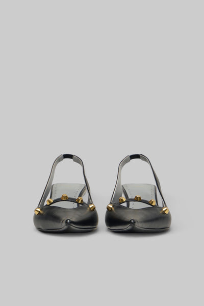 Midnight City Leather Pumps with Studs