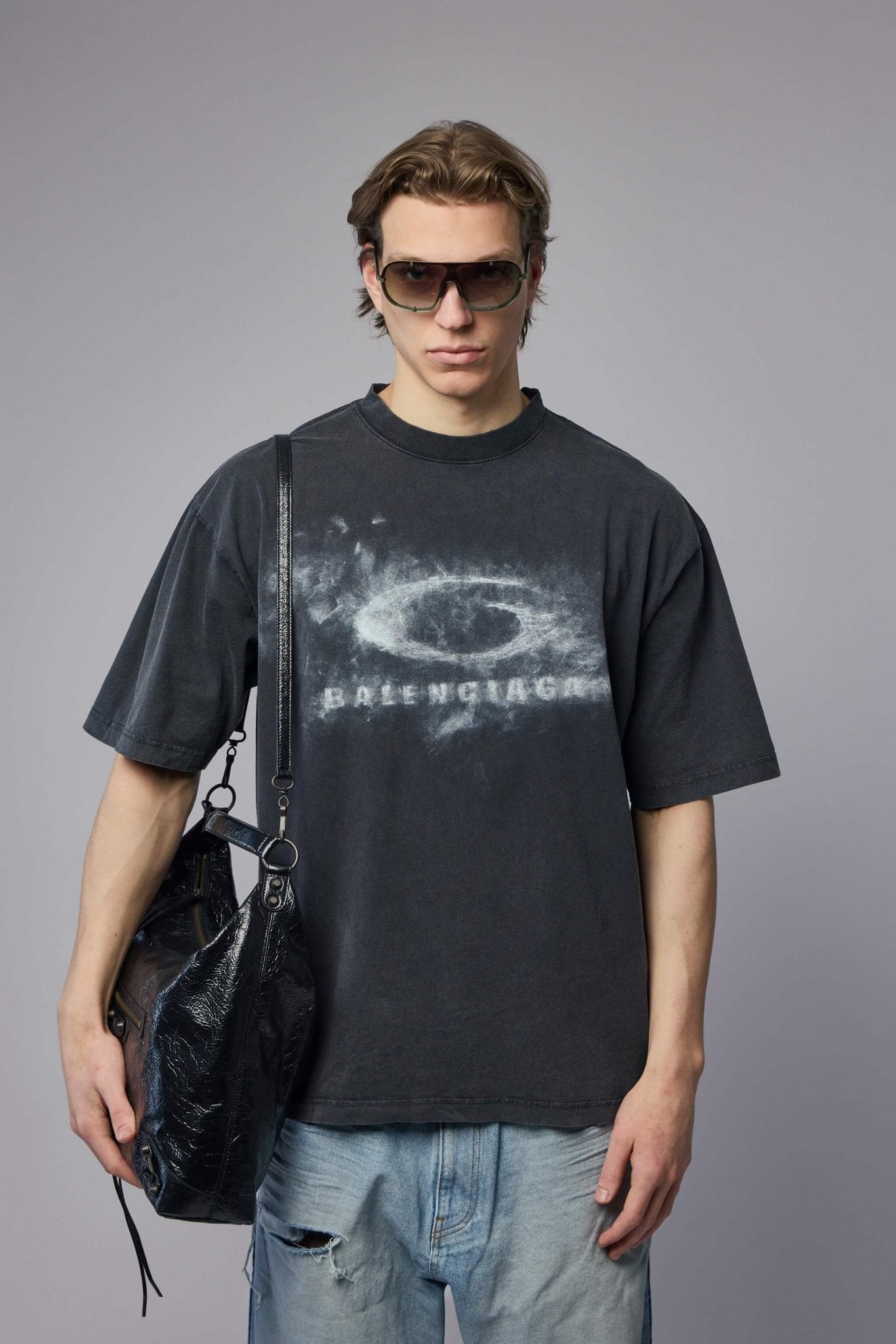 Balenciaga T-Shirts - Medium Fit Washed Black Cotton – LABELS