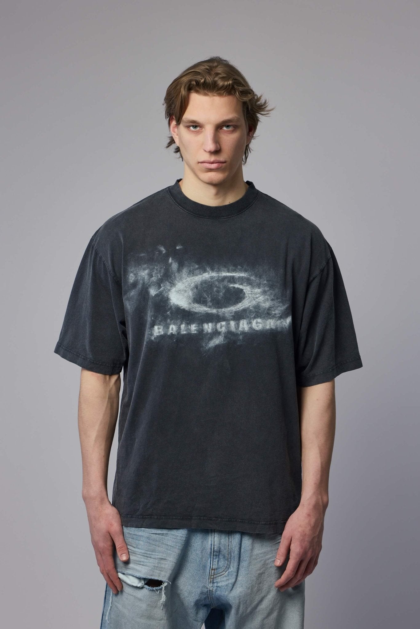 Balenciaga T-Shirts - Medium Fit Washed Black Cotton – LABELS