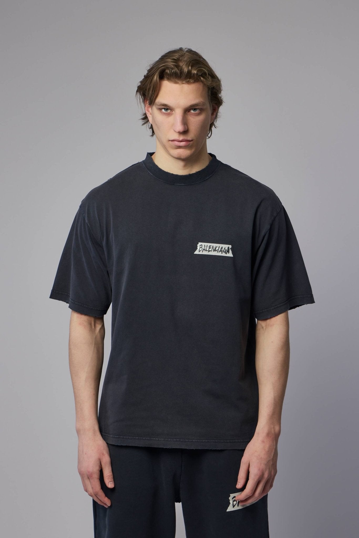 Balenciaga T-Shirts Medium Fit Faded Black Cotton – LABELS