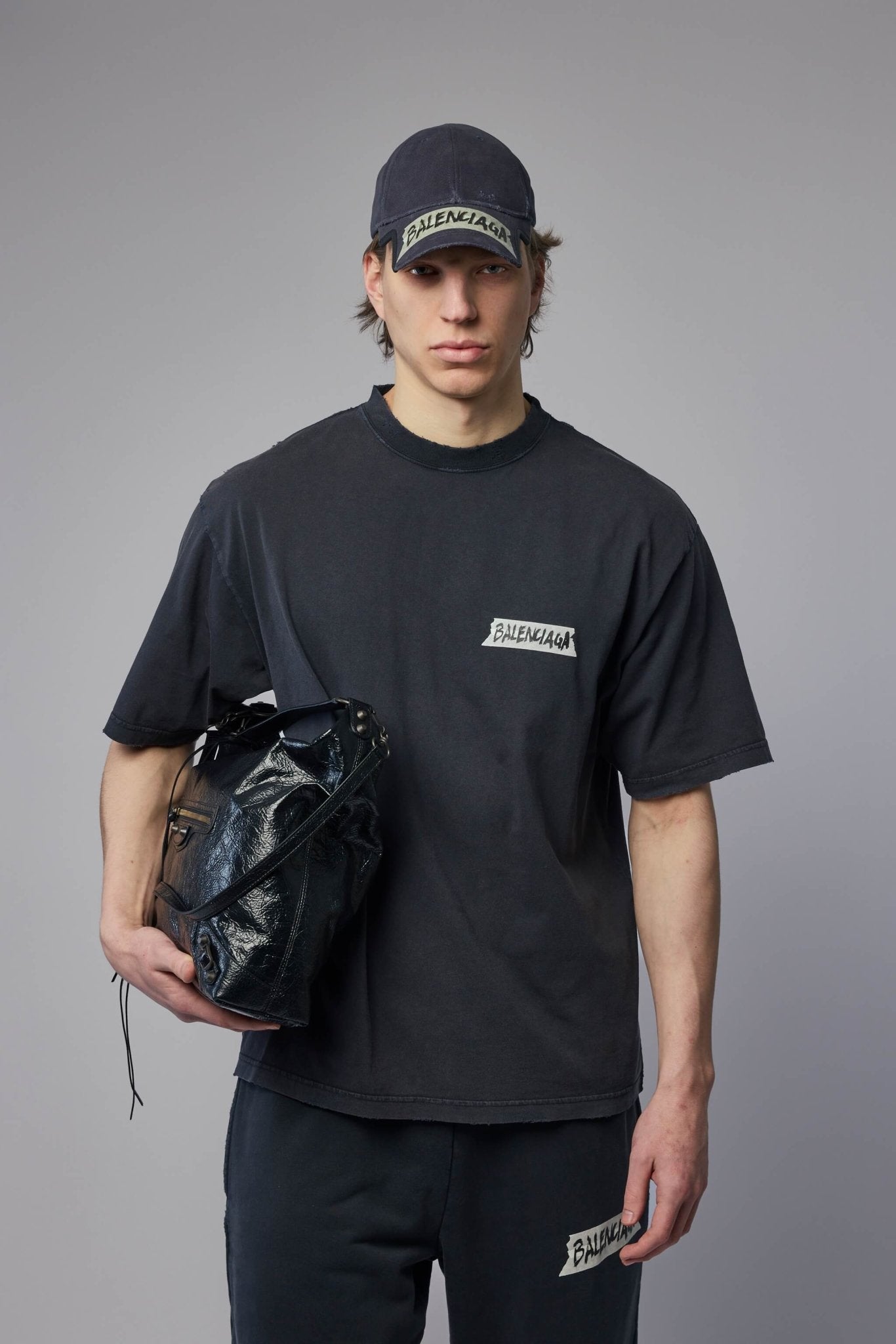 Balenciaga T-Shirts - Medium Fit Washed Black Cotton – LABELS