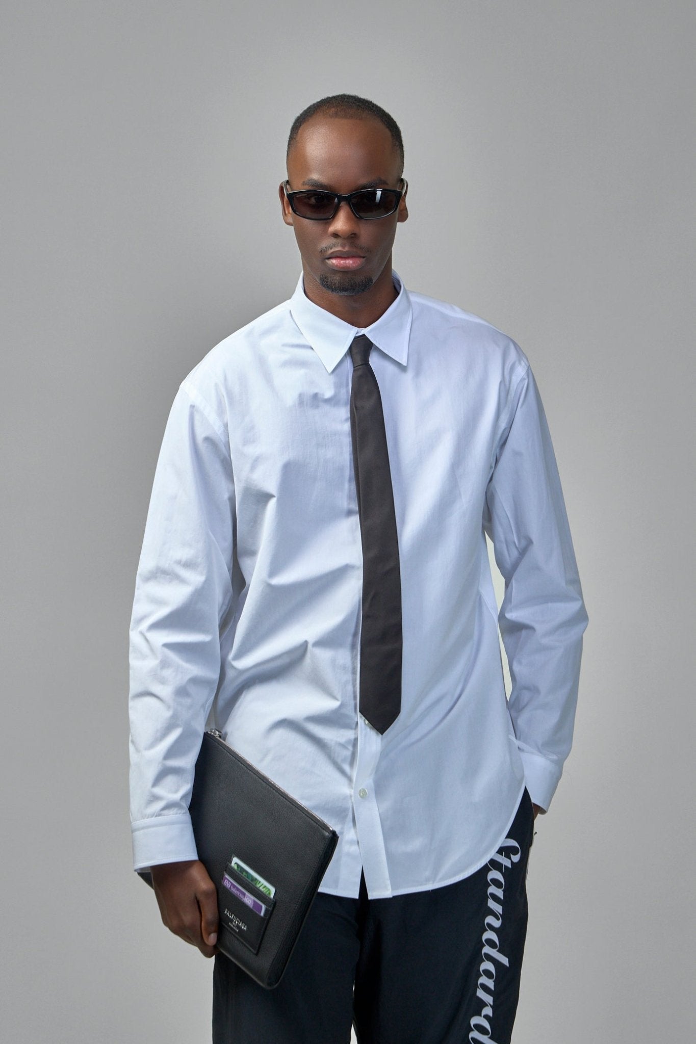 balenciaga dress shirt Size M/39EU - Balenciaga Men's Dress Shirt Black Logo Collar