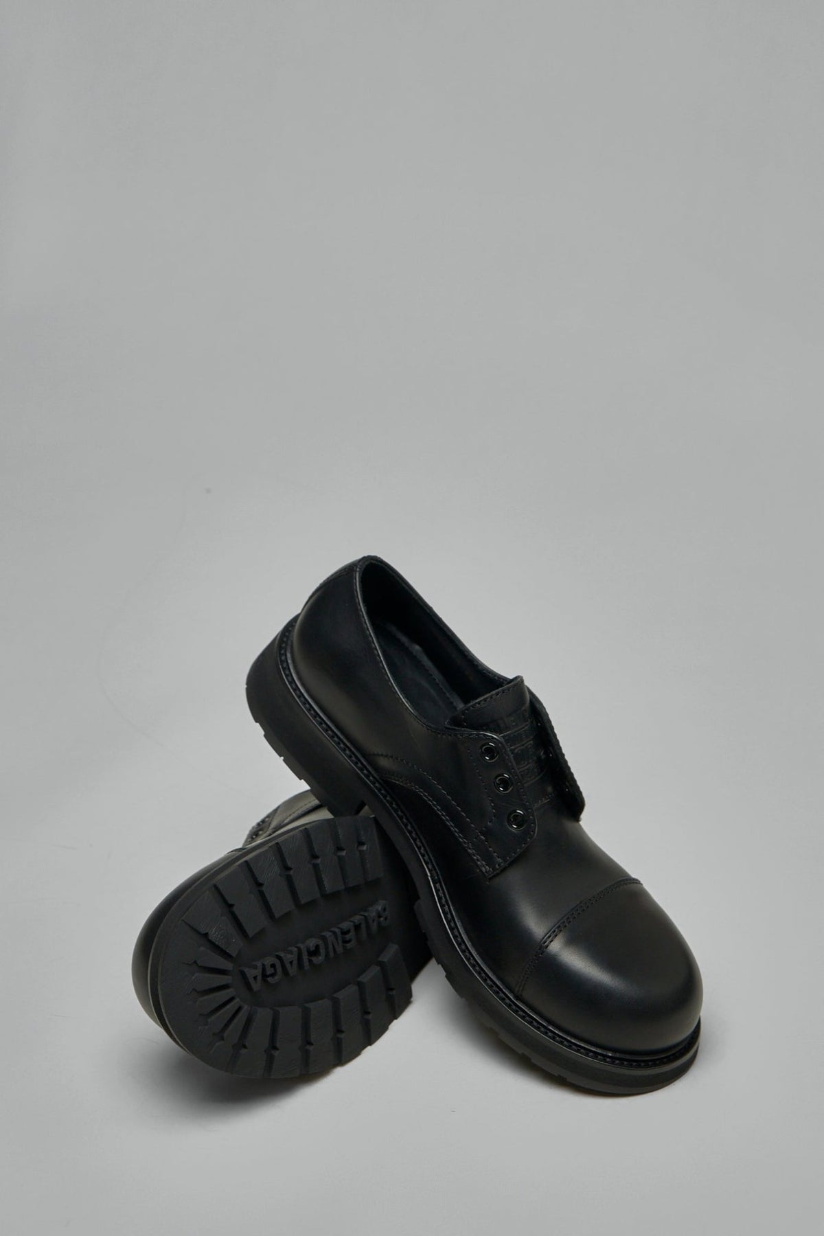 Bottom view showing rubber sole construction of Balenciaga flats