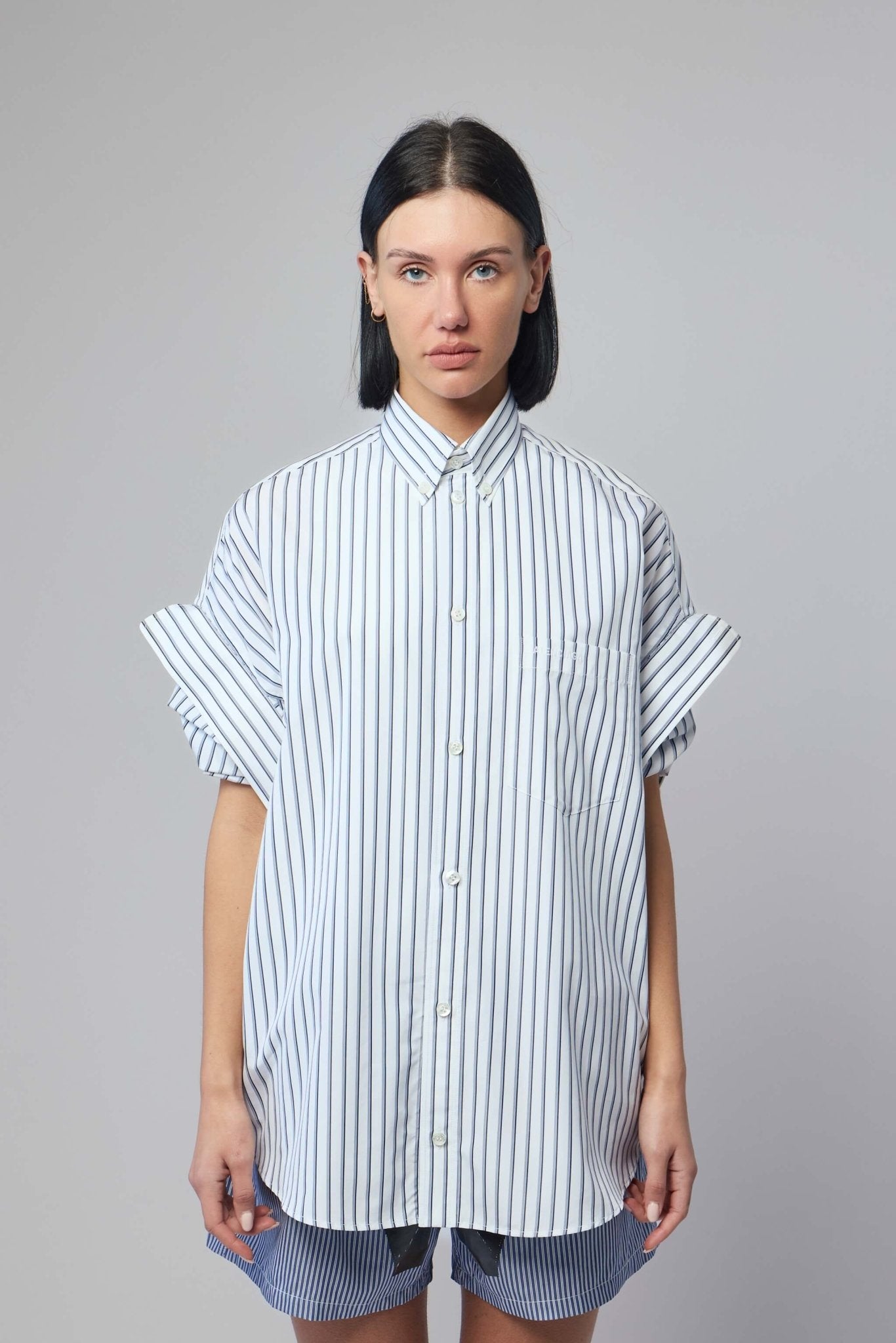 Balenciaga Shirts - Tucked Sleeve Cotton Shirt – LABELS