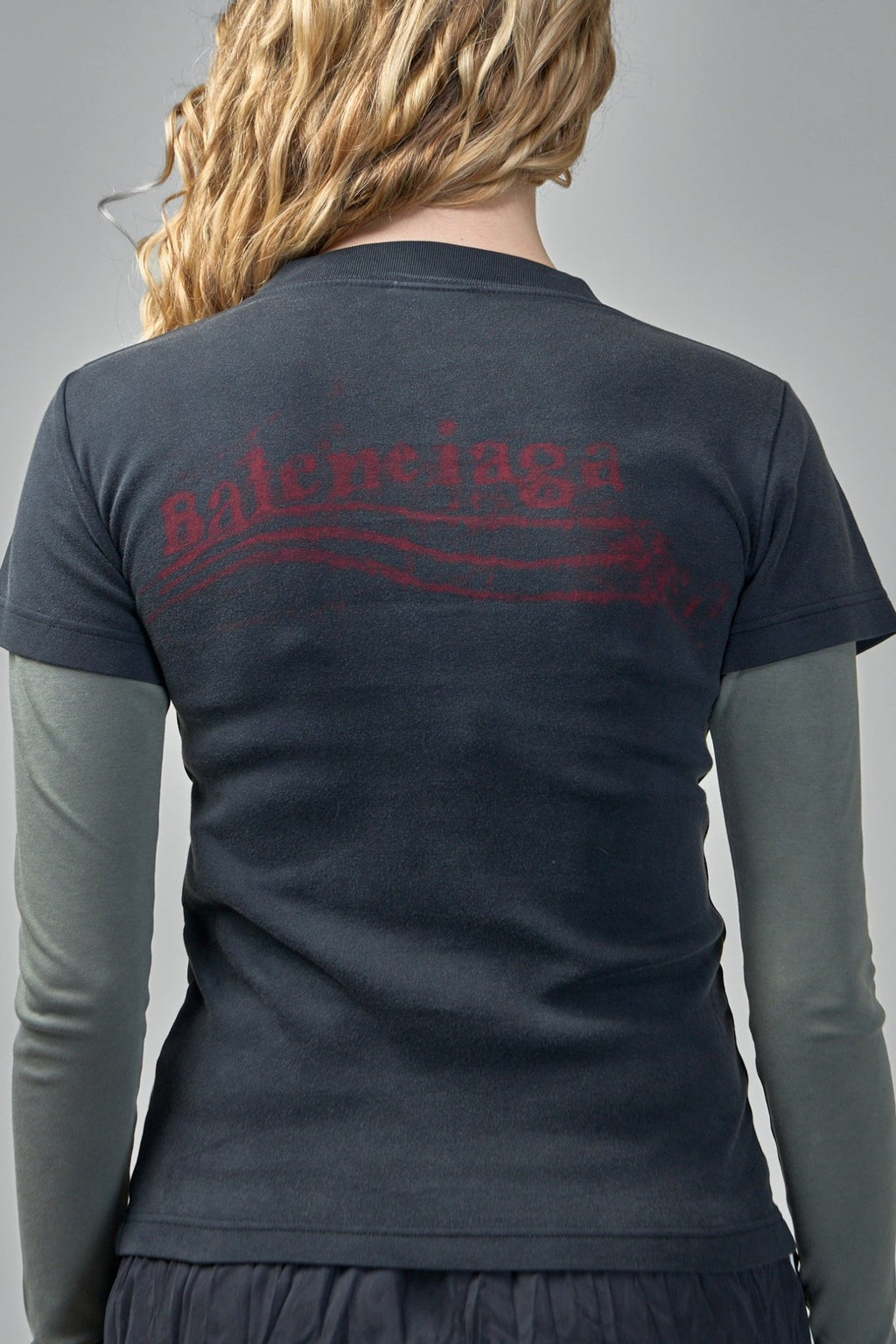 Balenciaga - Washed Crayon Political Double Sleeve T-Shirt - LABELS