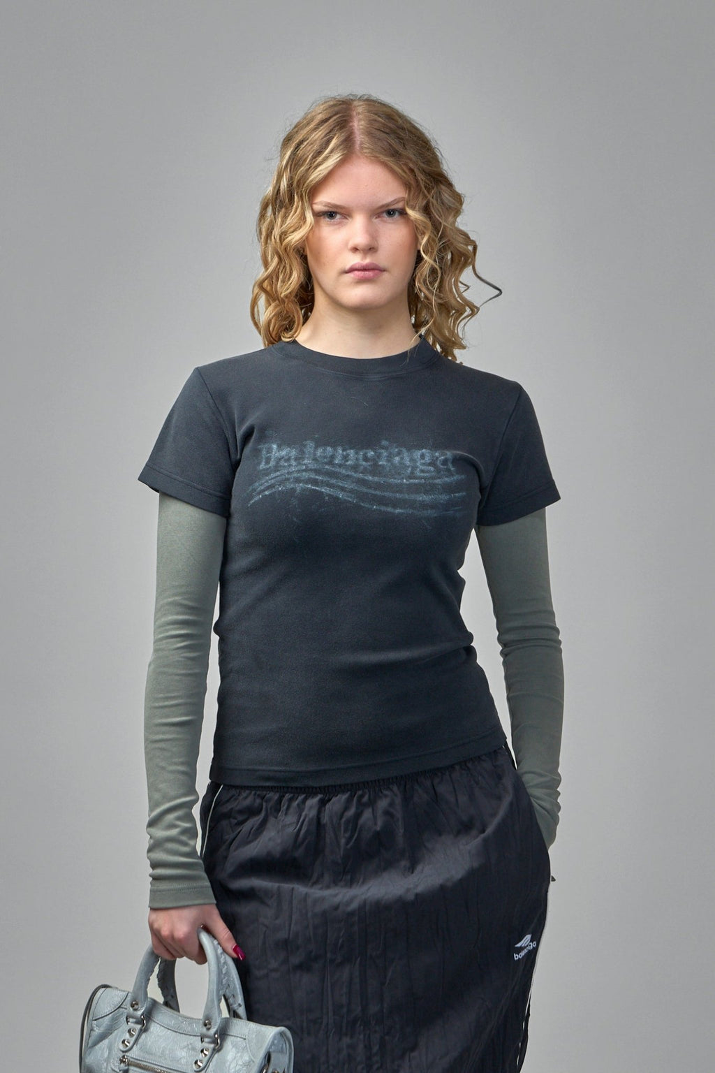 Balenciaga - Washed Crayon Political Double Sleeve T-Shirt - LABELS