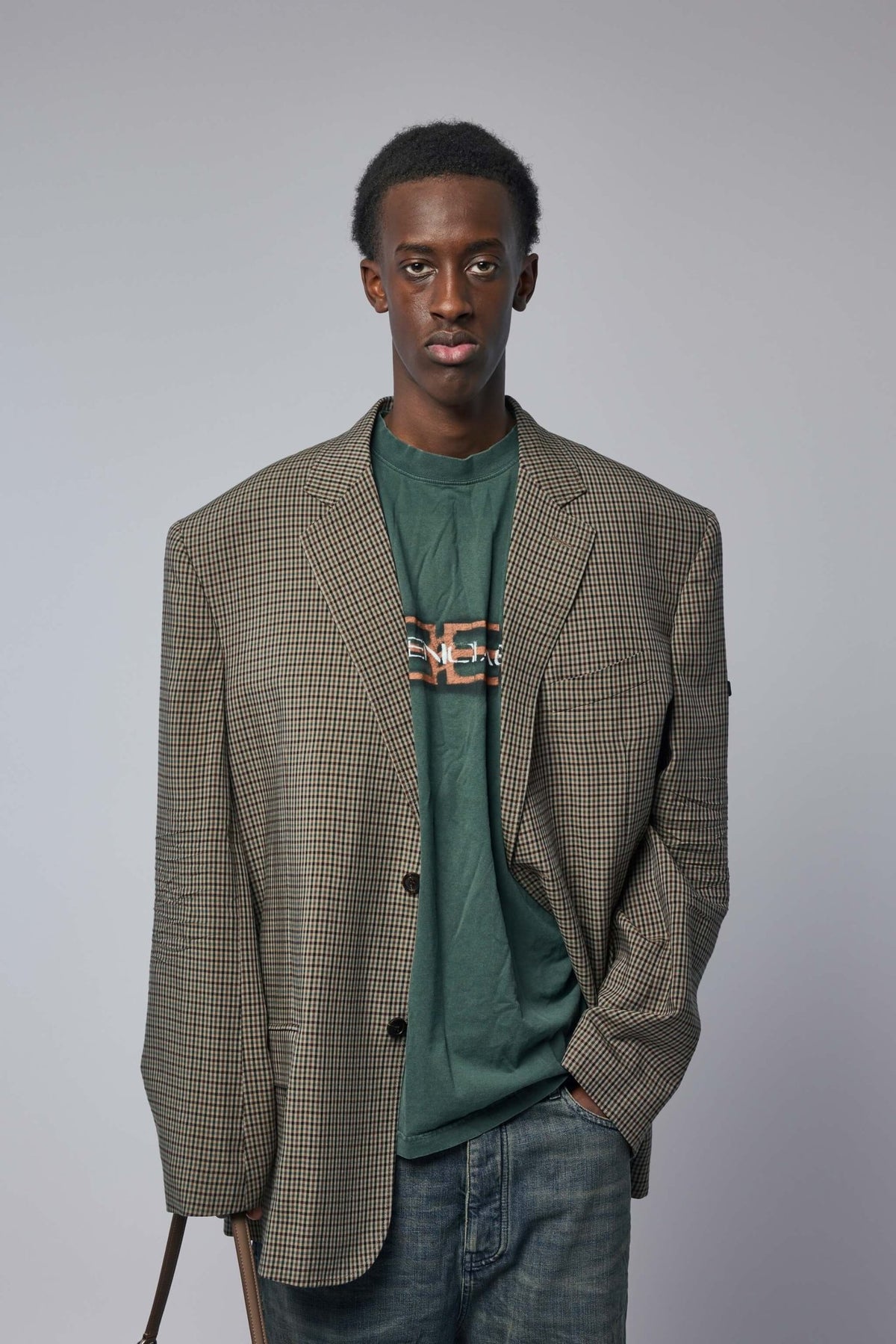 Balenciaga blazers - Washed sB jacket in classic houndstooth pattern with relaxed fit
