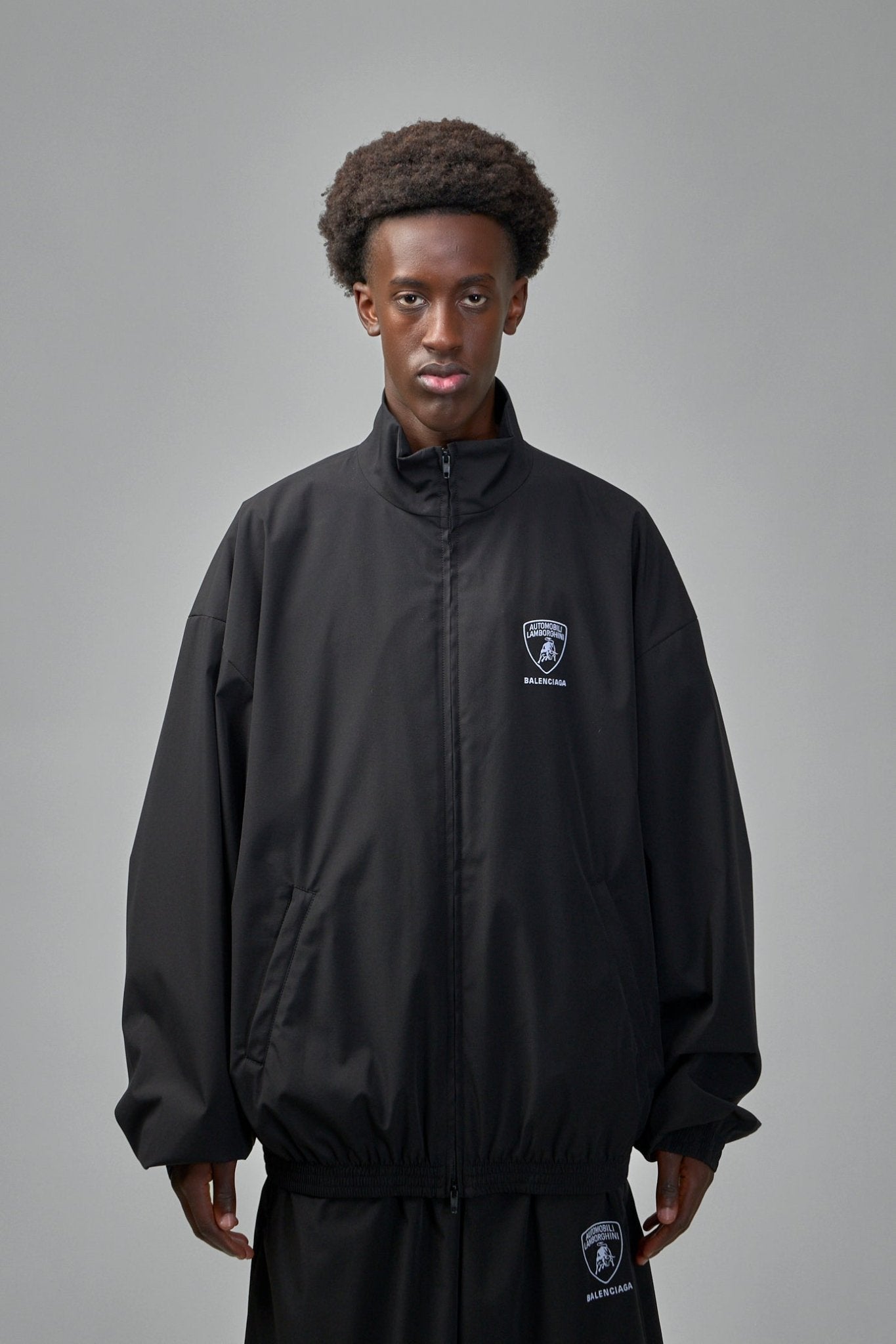 AUTOMOBILI LAMBORGHINI ブラックジャケット Automobili Lamborghini Squadra Corse Men's Team Softshell Jacket