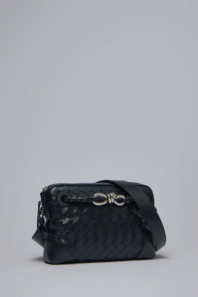 Knot Detail Intrecciato Messenger Bag