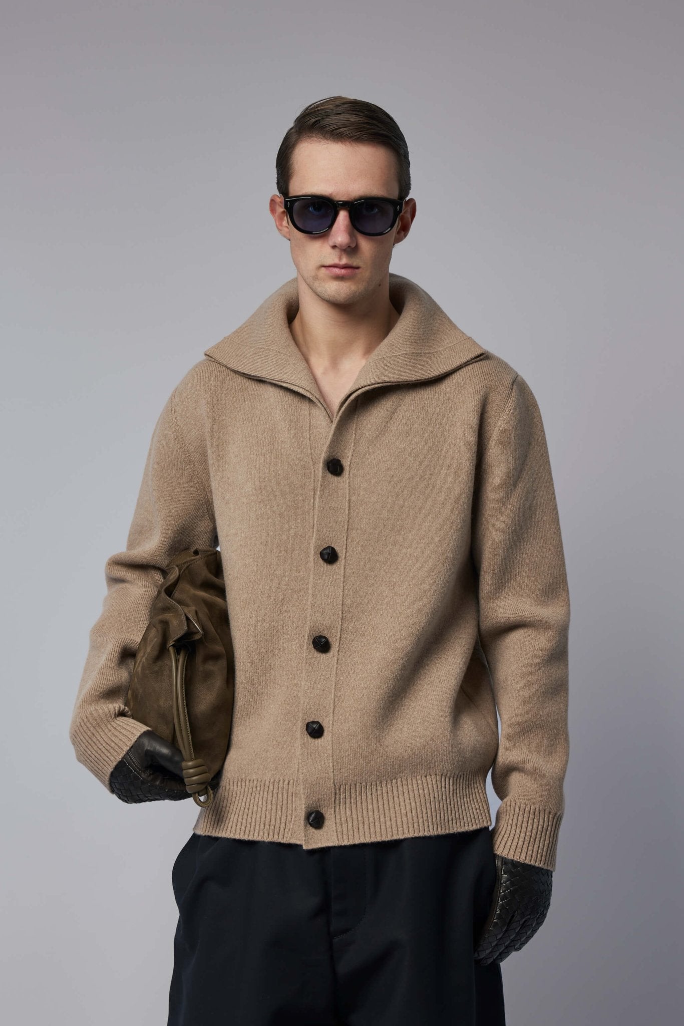 Bottega Veneta - Compact Wool Cardigan Sparrow - LABELS