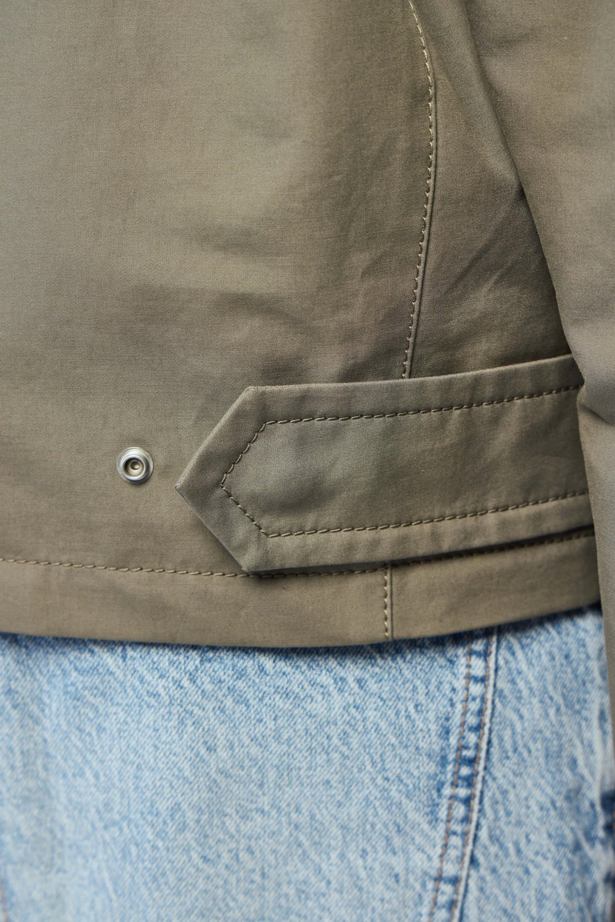 Bottega Veneta Harrington jacket fabric detail - compact cotton texture