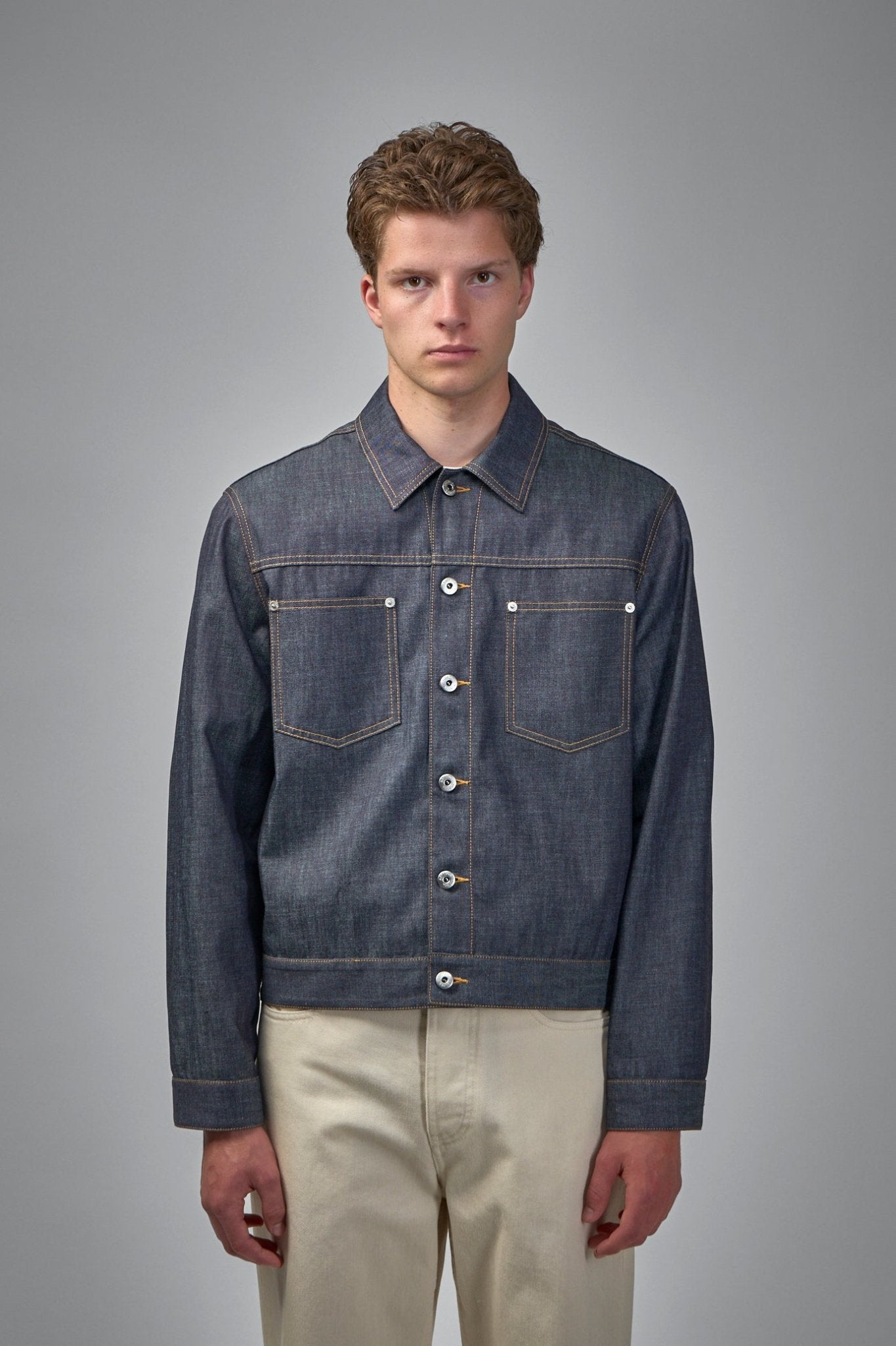 BOTTEGA VENETA ダークブルー ショートスリーブジャケット Bottega Veneta Jackets - Indigo Denim Classic – LABELS