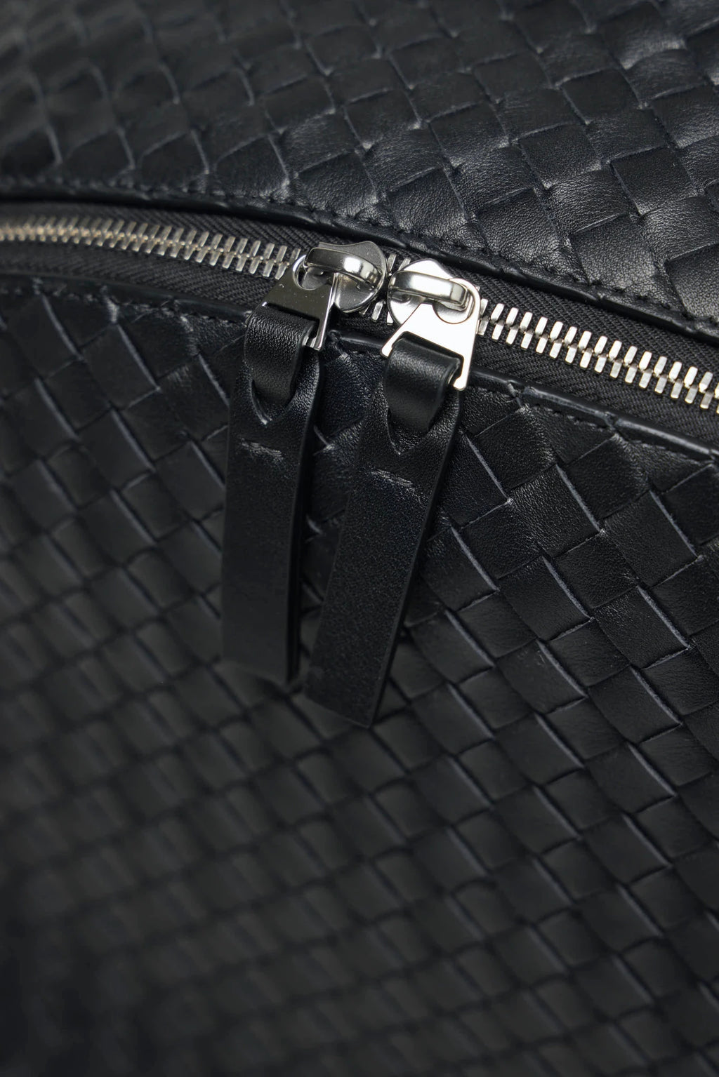 Bottega Veneta backpack front zip pocket detail