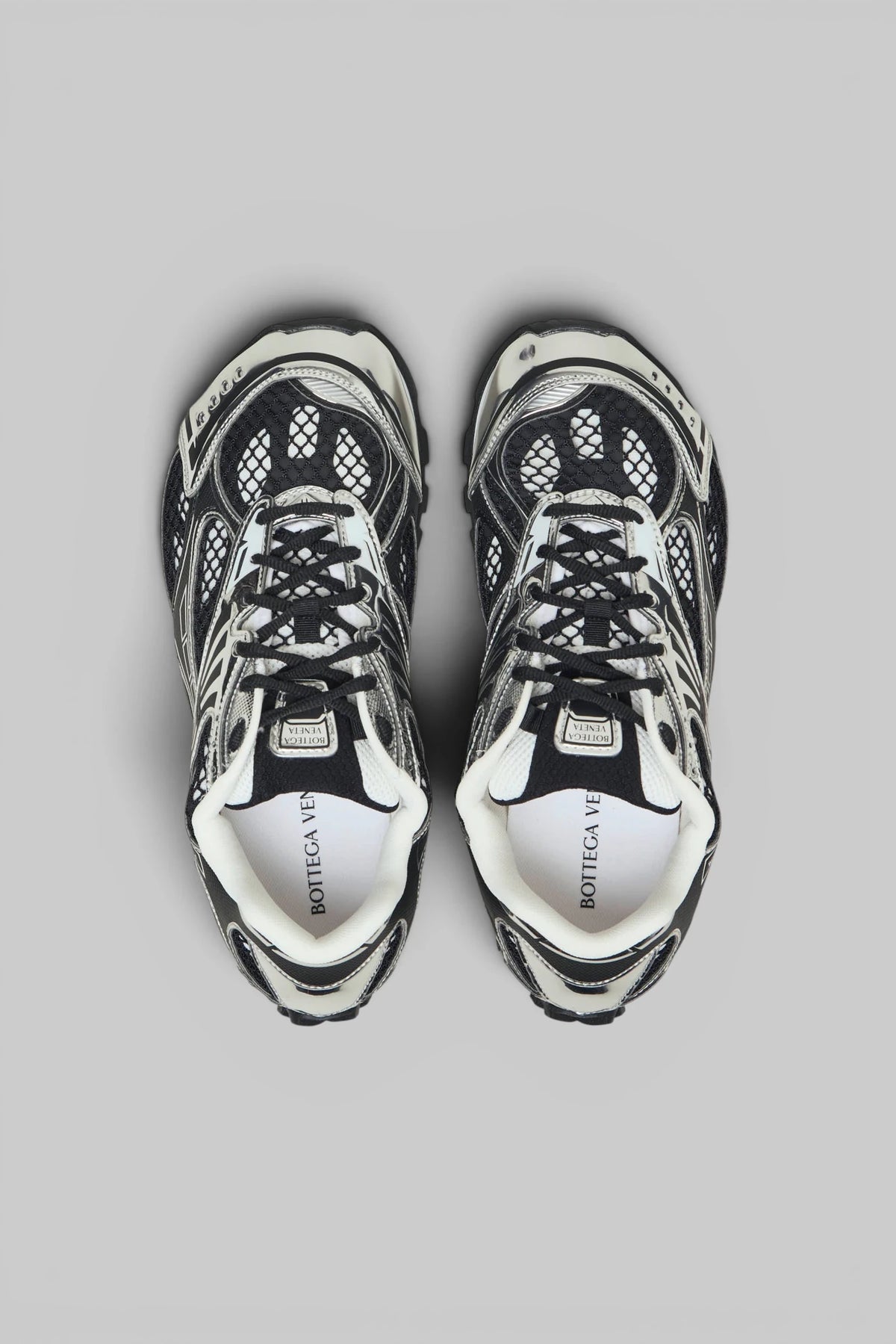 Close-up of textured rubber sole on Bottega Veneta low top sneaker