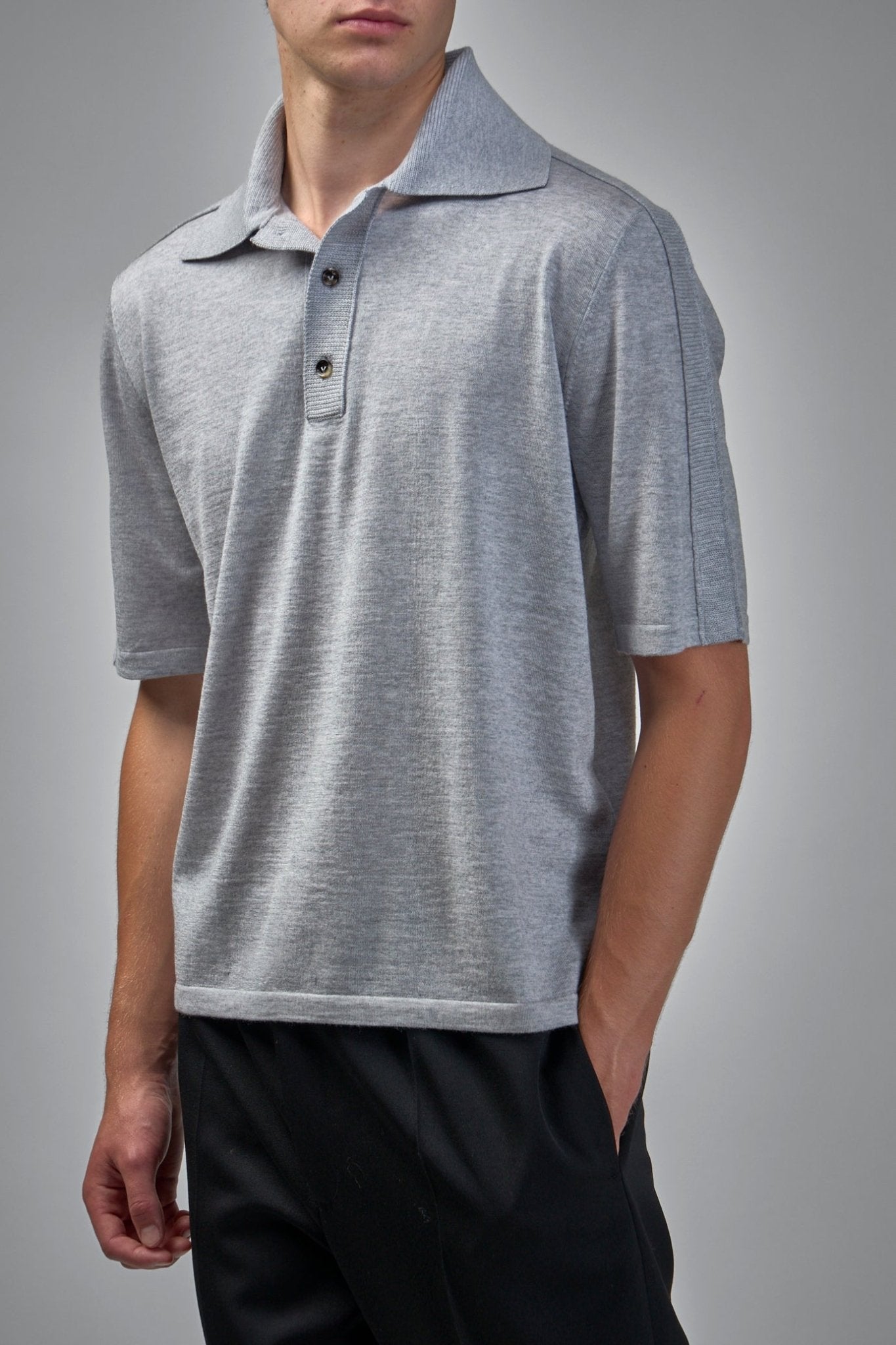 Bottega Veneta - Polo Zig Zag Detail Knit - LABELS