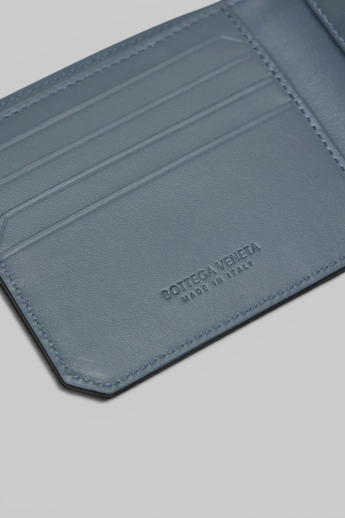 Bottega Veneta wallet packaging and branding detail