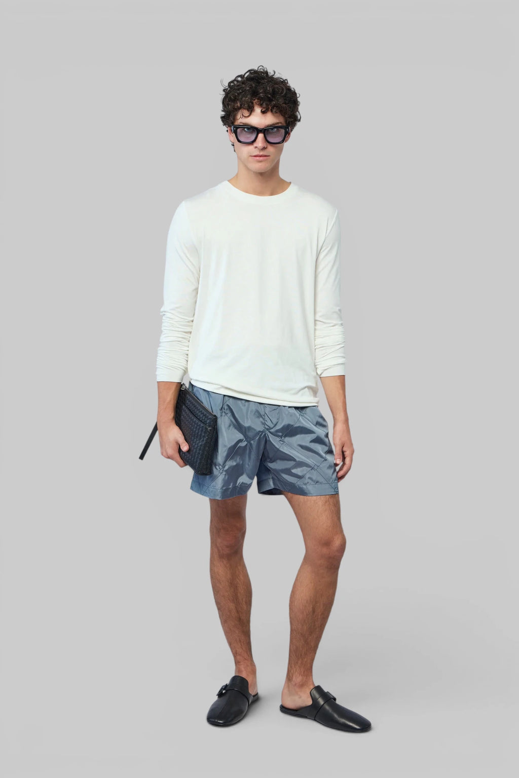 Bottega Veneta Shorts showing quilted pattern detail