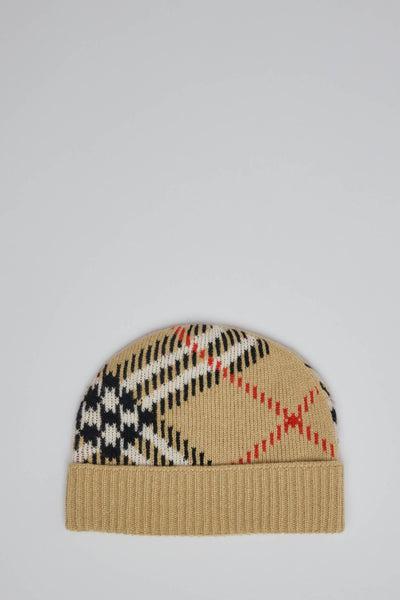 Burberry Core Check Beanie in Sand - Luxury Winter Hat – LABELS