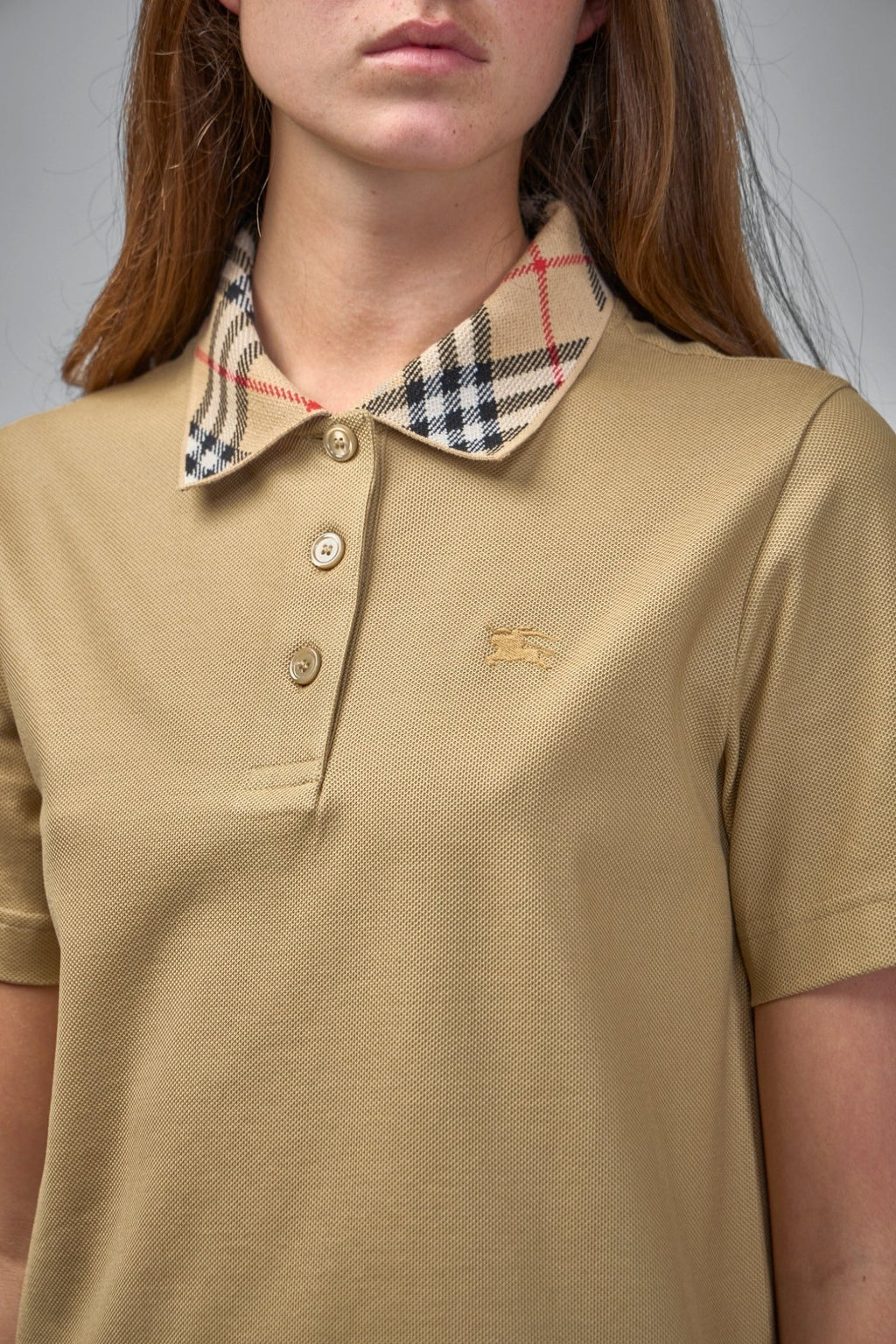 Burberry - Check Collar Cotton Polo Shirt Dress - LABELS