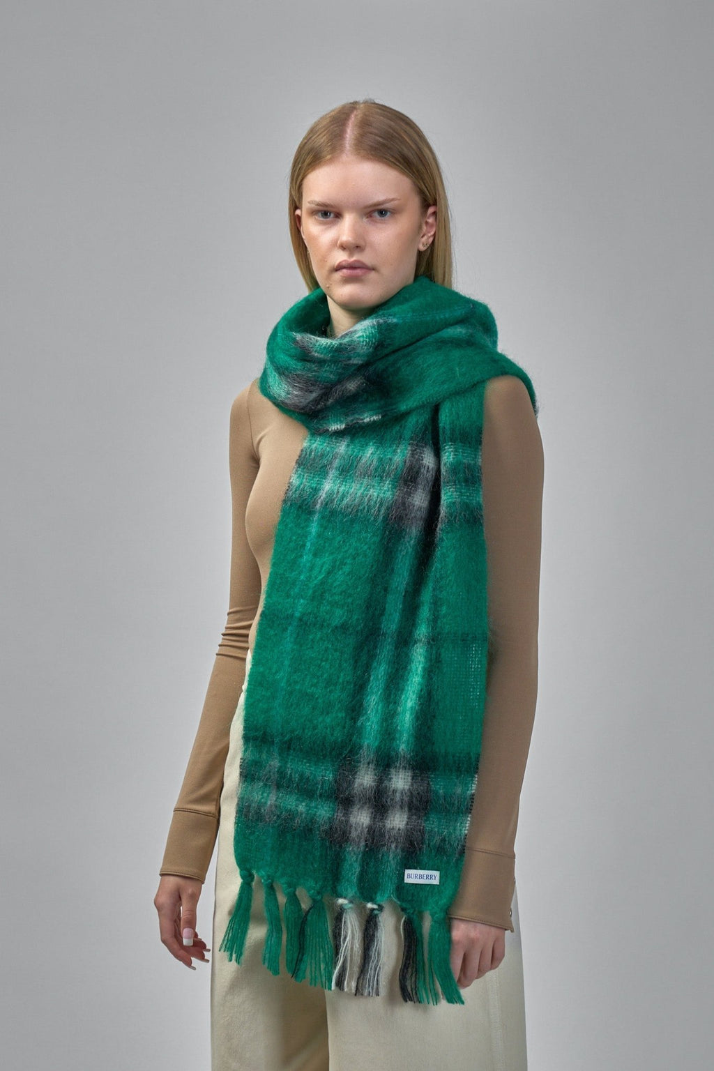 Burberry - Check Mohair Wool Scarf - LABELS