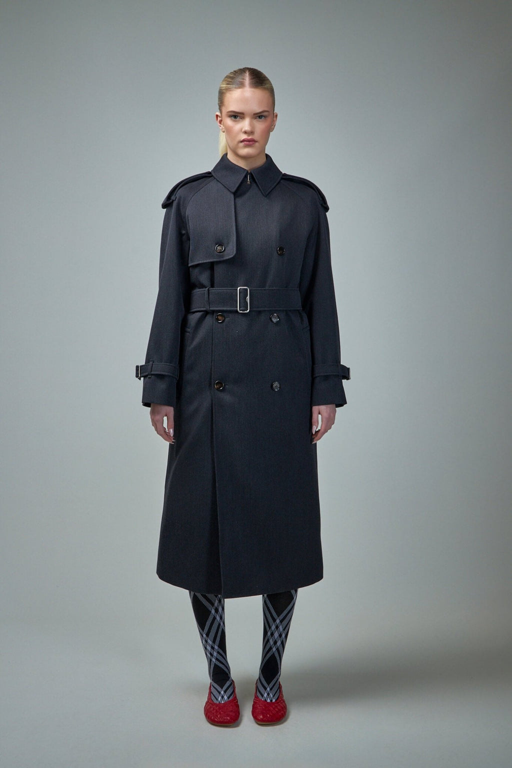 Burberry - Long Wool Trench Coat - LABELS