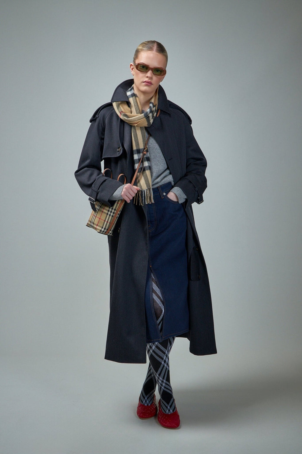 Burberry - Long Wool Trench Coat - LABELS